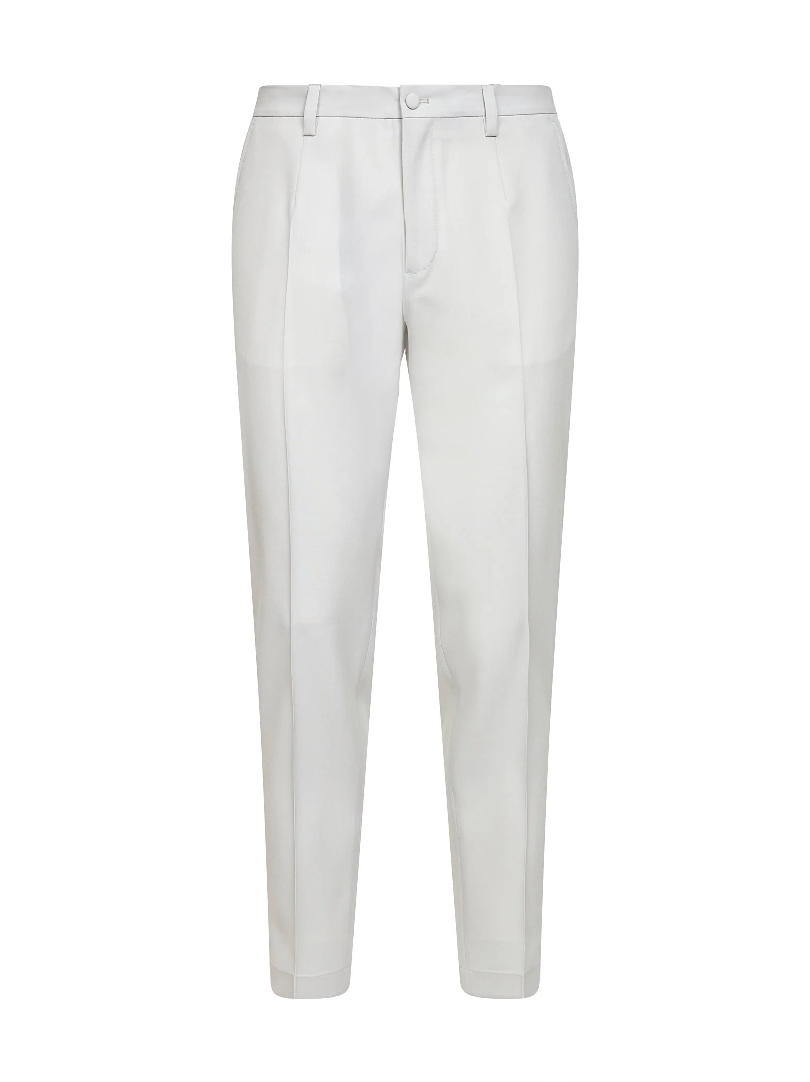 Dolce & Gabbana Men Light Beige Wool Poplin Trousers