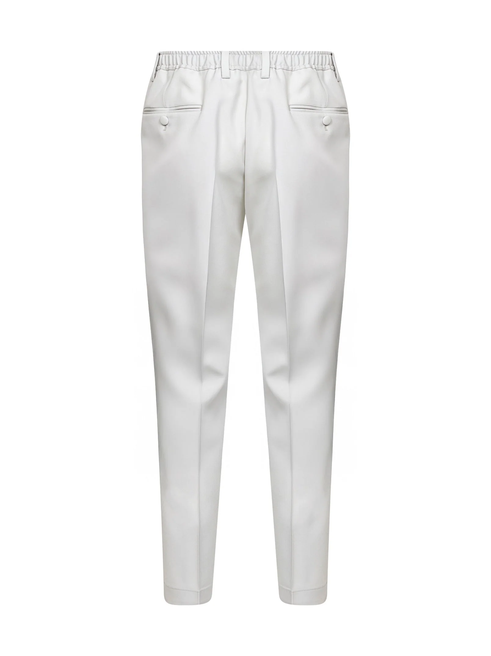 Dolce & Gabbana Men Light Beige Wool Poplin Trousers - Image 2