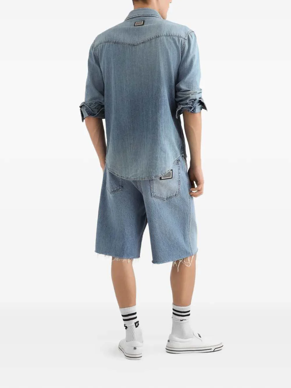 Dolce & Gabbana Men Logo Denim Shorts - Image 3