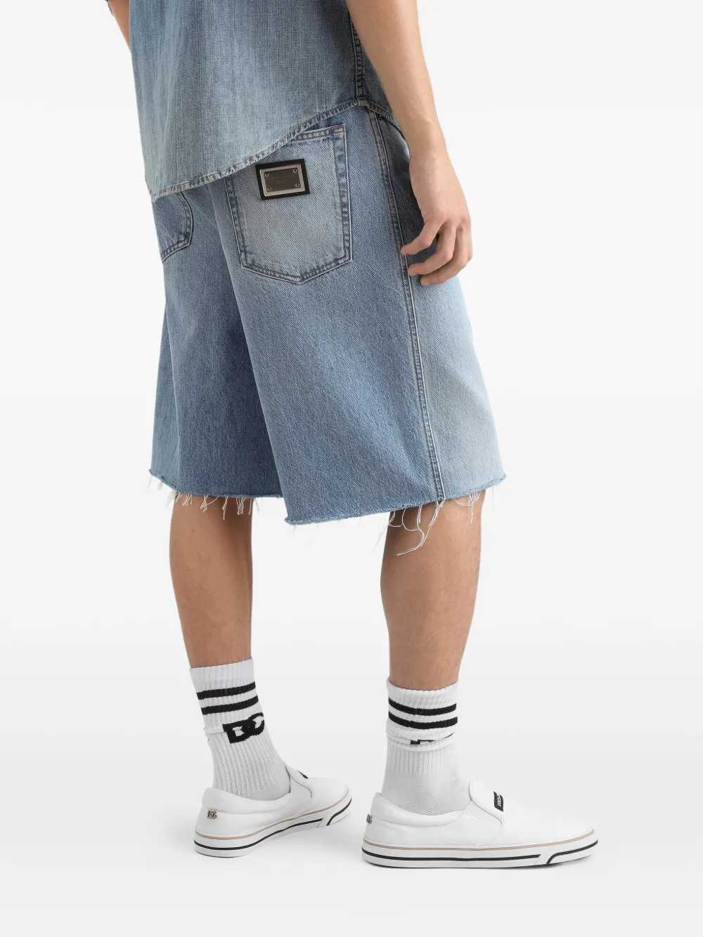 Dolce & Gabbana Men Logo Denim Shorts - Image 5