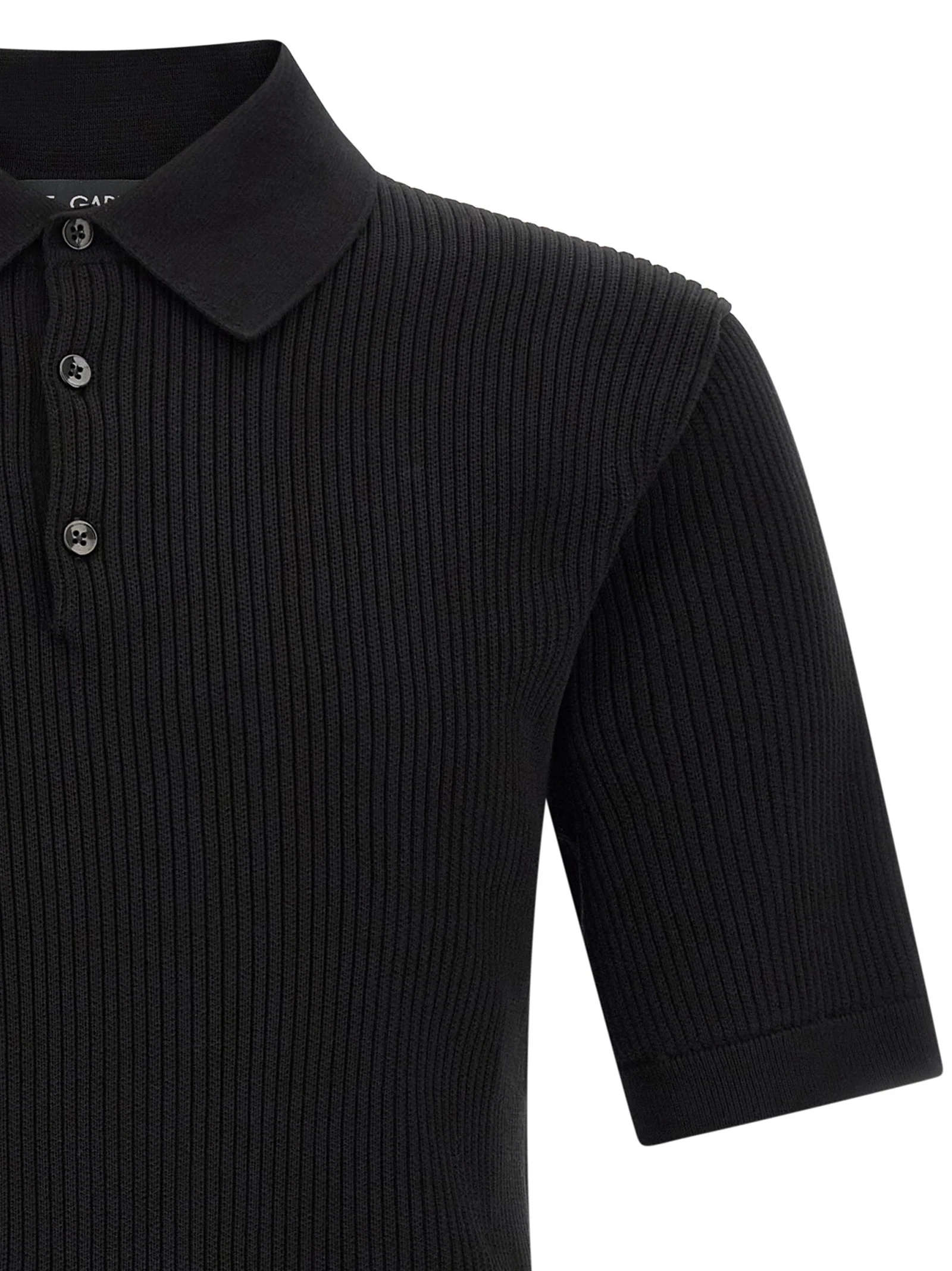 Dolce & Gabbana Men Micro-Ribbed Polo Shirt - Image 3