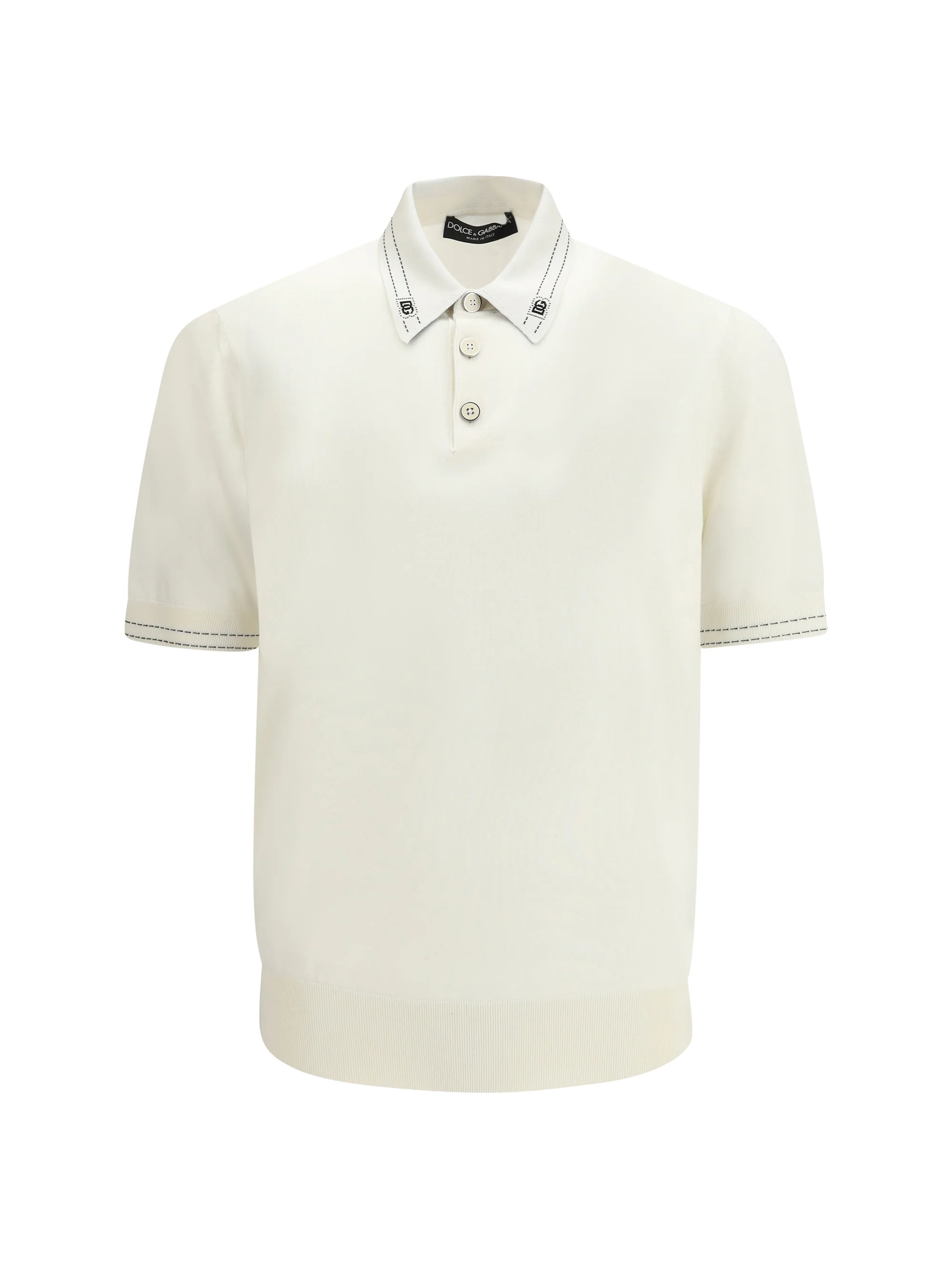 Dolce & Gabbana Men Silk Polo Shirt With Polo Collar And Short Sleeves