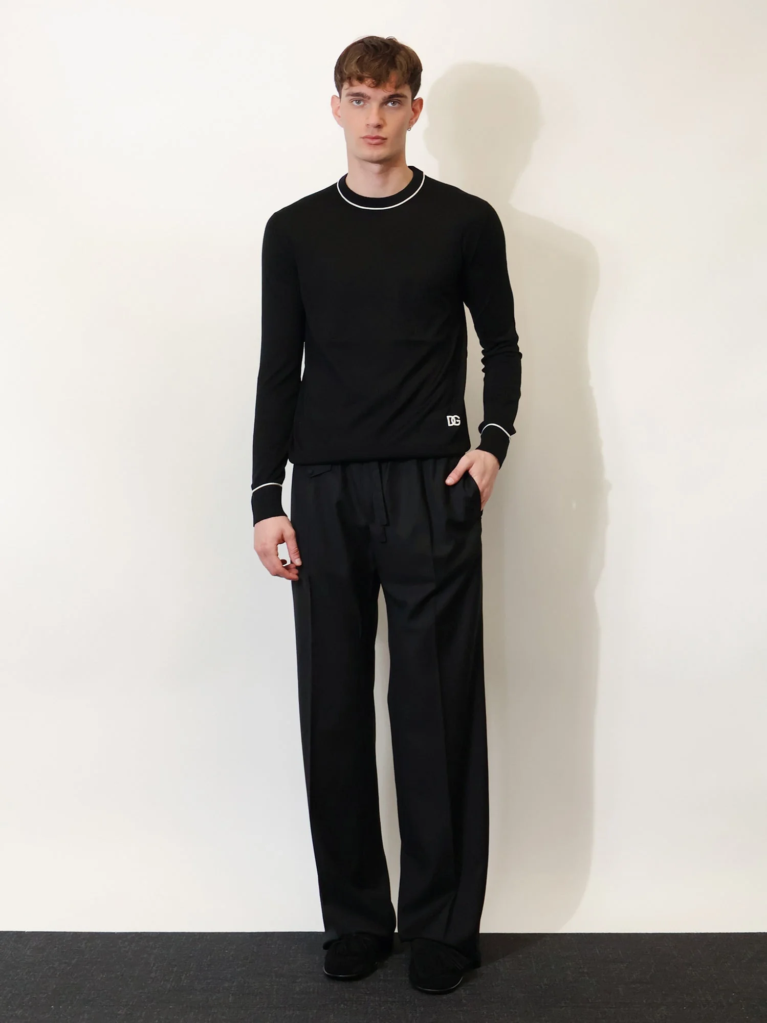 Dolce & Gabbana Men Virgin Wool Sweater With Embroidered Dg Logo - Image 2