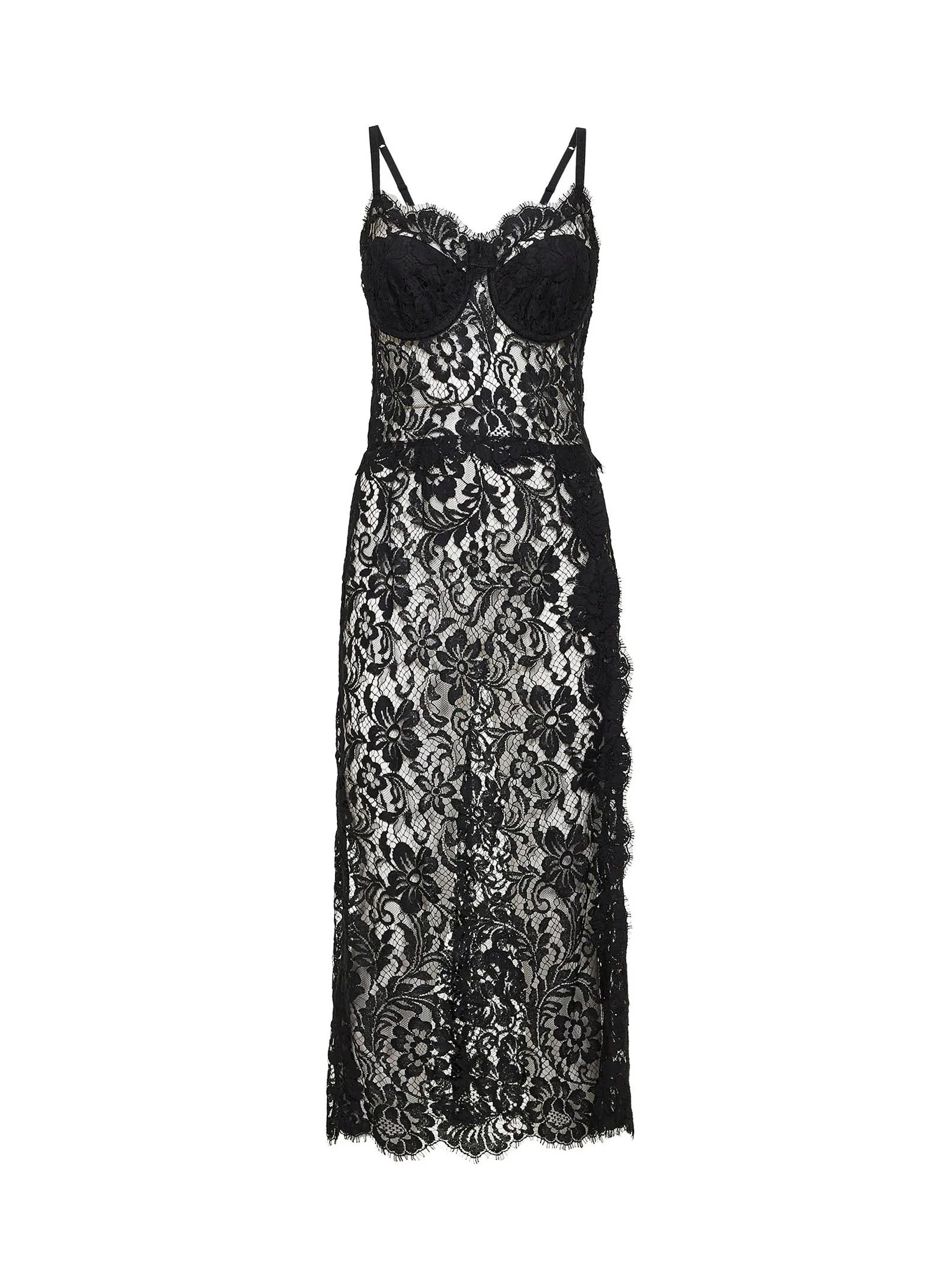 Dolce & Gabbana Women Black Cordonetto Lace Midi Dress