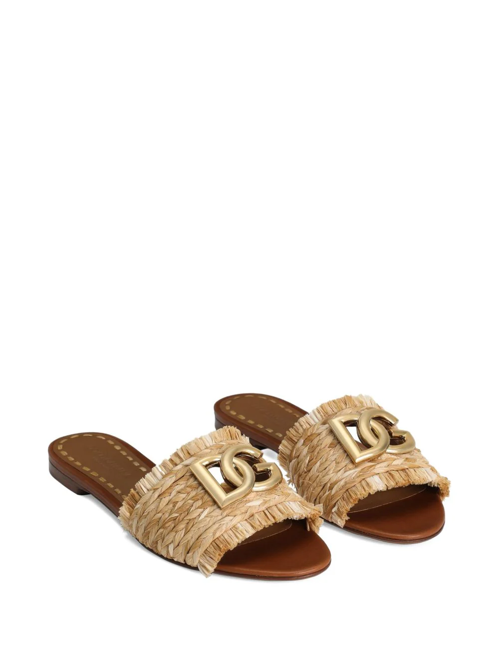 Dolce & Gabbana Women Dg Logo Rafia Flat Sandals - Image 4