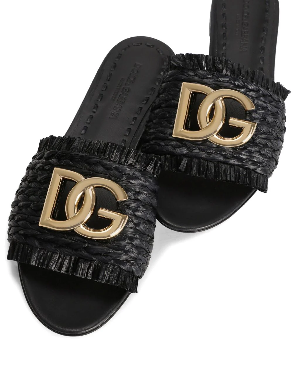 Dolce & Gabbana Women Dg Logo Rafia Flat Sandals - Image 2
