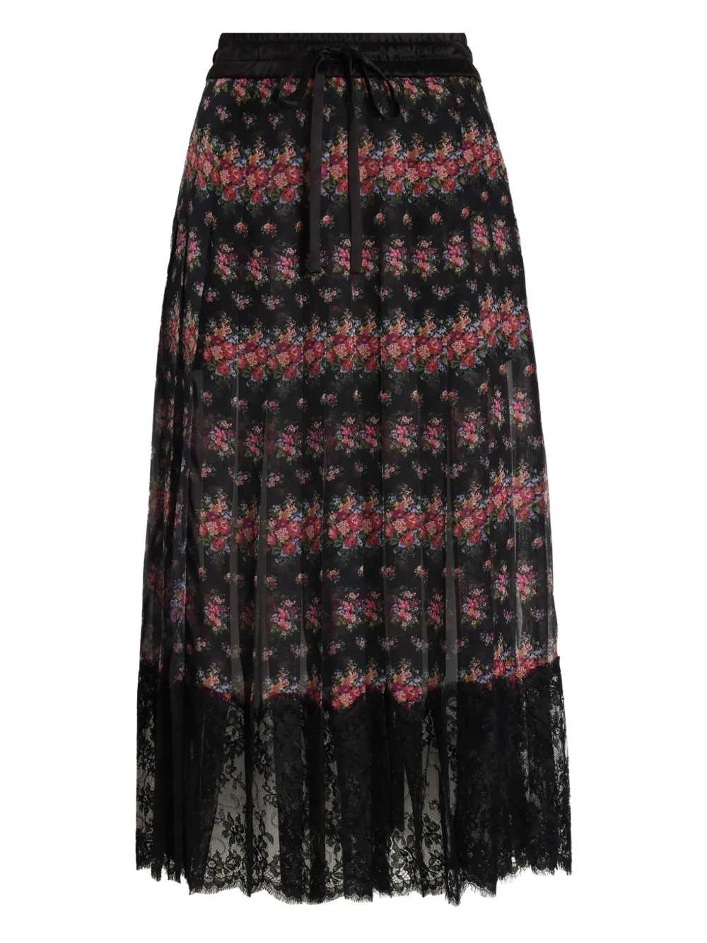 Dolce & Gabbana Women Floral Lace Midi Skirt