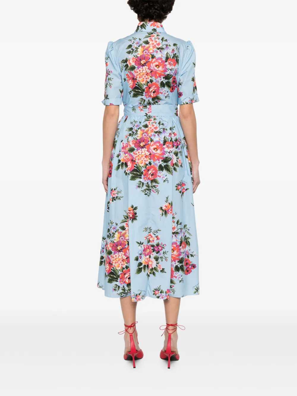 Dolce & Gabbana Women Floral Midi Dress With Belt - Image 4