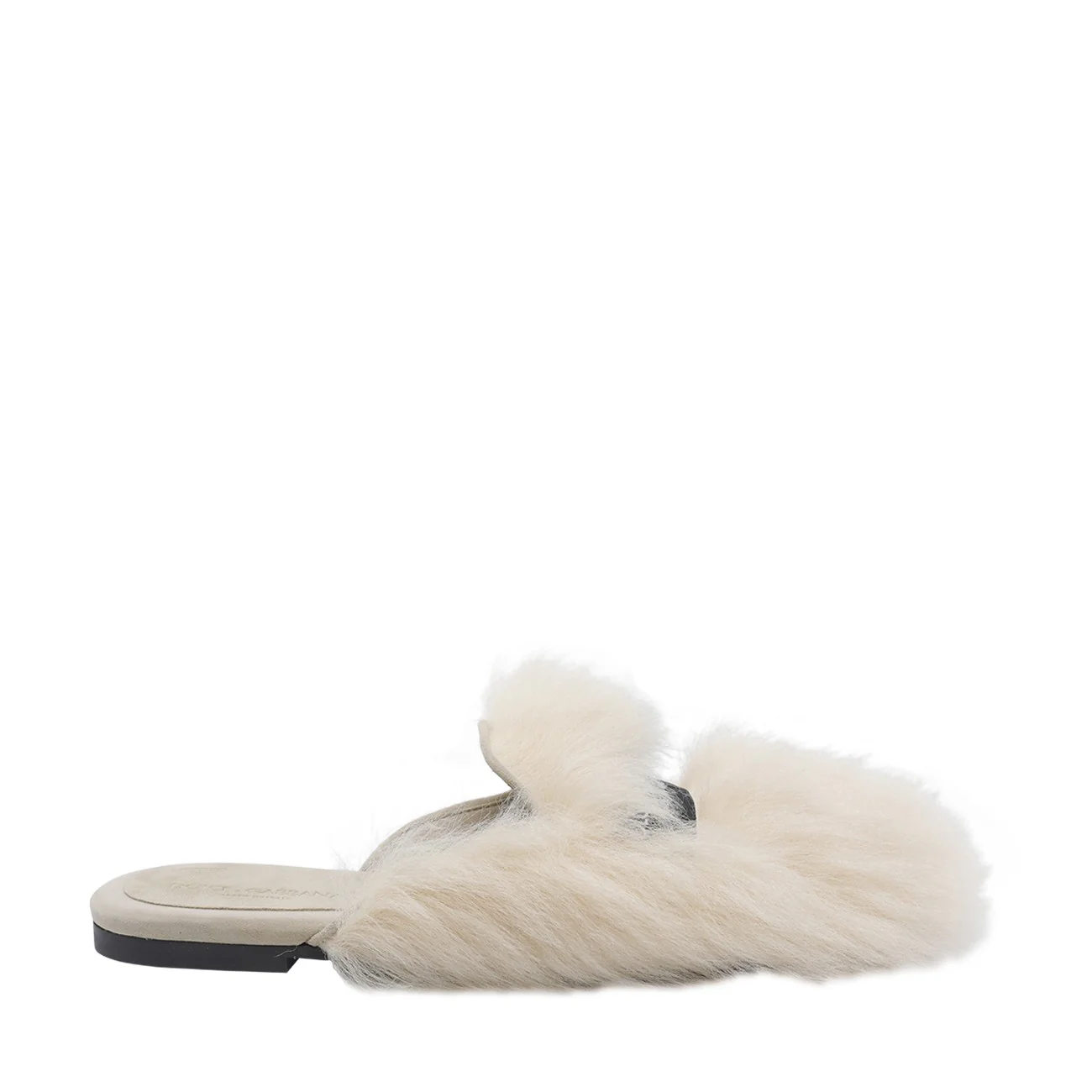 Dolce&Gabbana Women Logo Shearling And Suede Slippers