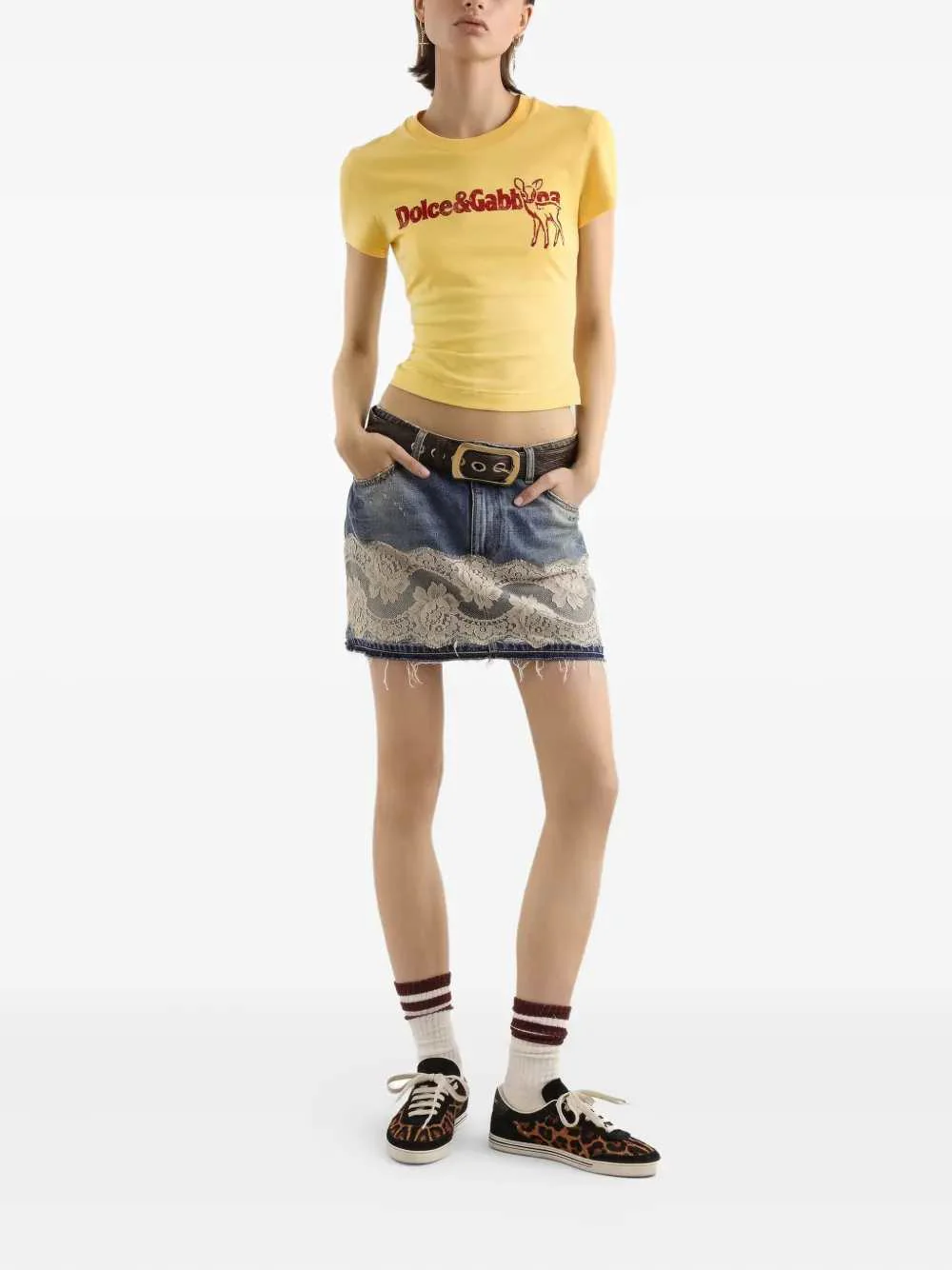 Dolce & Gabbana Women Miniskirt With Lace Inserts - Image 2