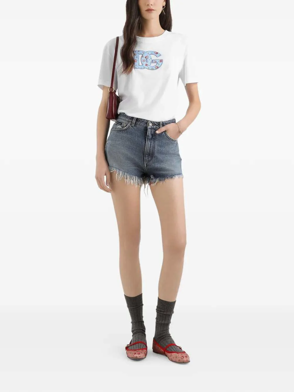 Dolce & Gabbana Women T-Shirt With Logo And Floral Detail - Image 2