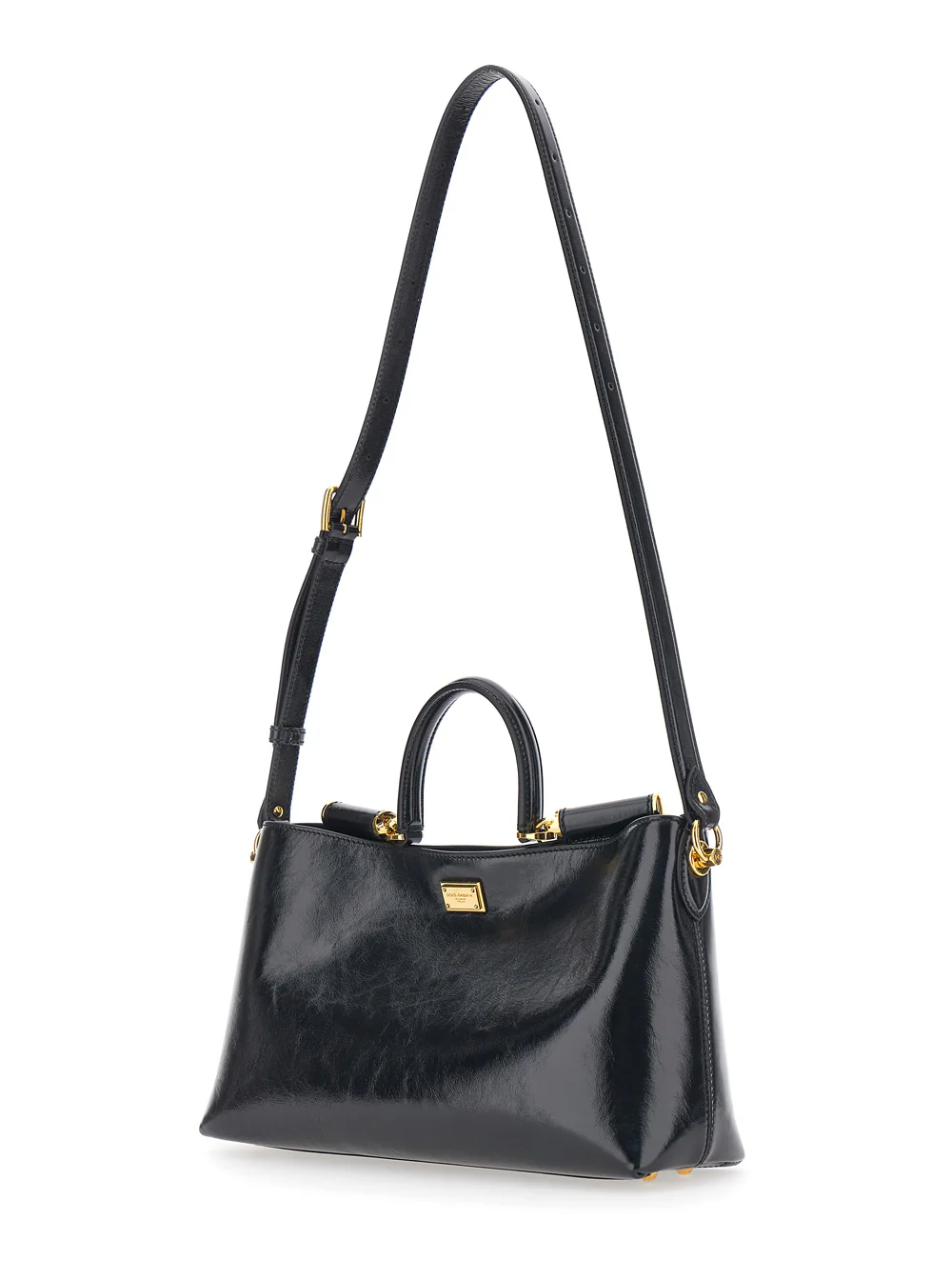 Dolce & Gabbana Women 'Vittoria' Black Handbag With Top Handle And Adjustable Shoulder Strap In Leather Woman - Image 2