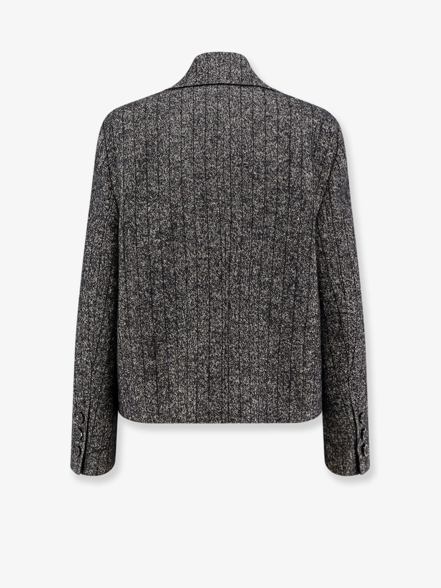 Dolce & Gabbana Women Wool Blend Striped Double-Breasted Blazer - Image 4