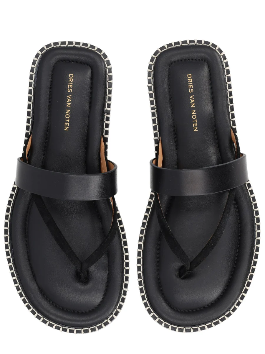 Dries Van Noten Men Leather Sandal - Image 5
