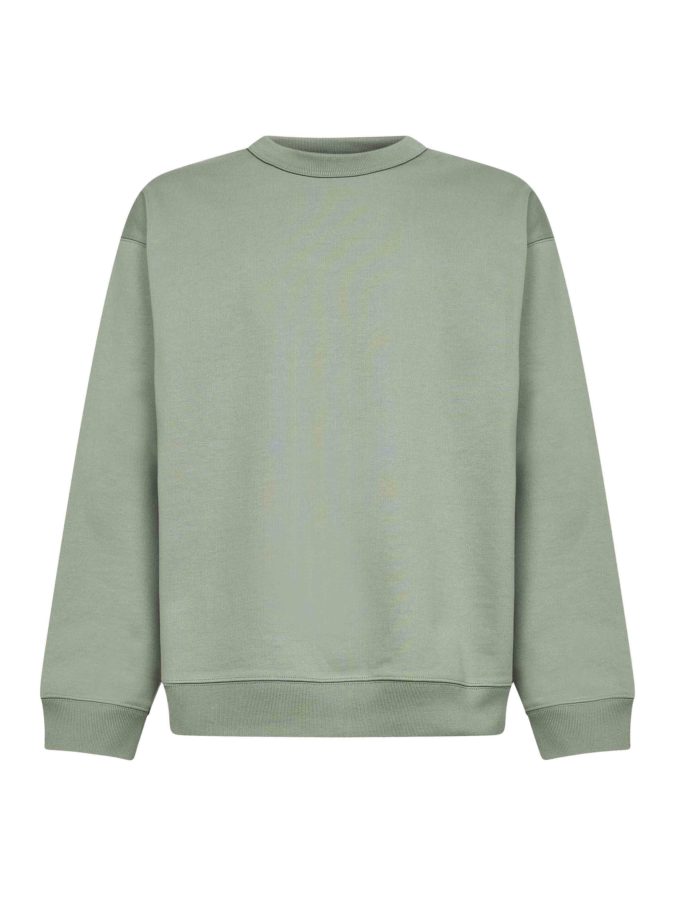Dries Van Noten Men Sage Green Cotton Oversized Sweatshirt