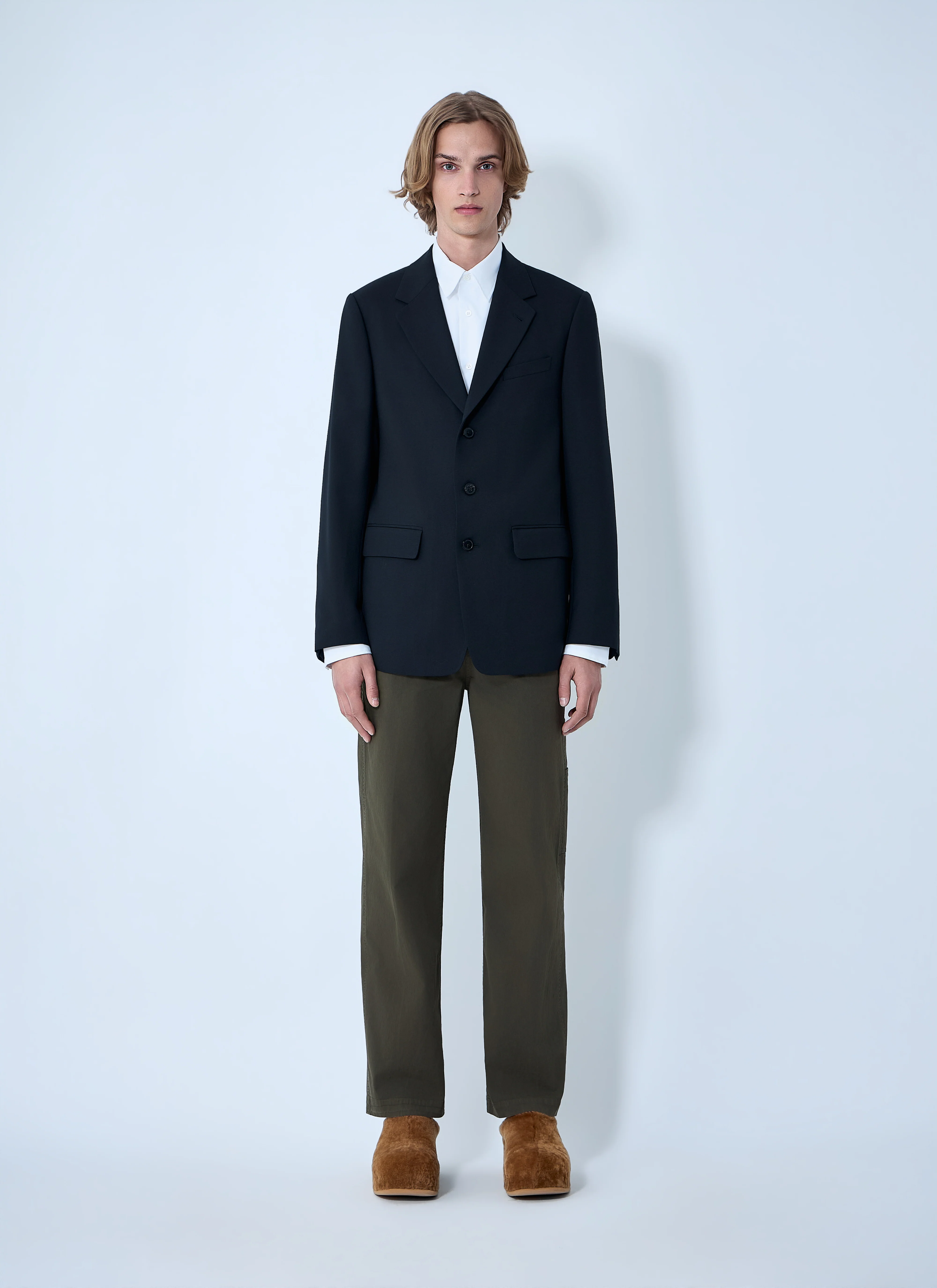 Dries Van Noten Men Single-Breasted Wool Blazer - Image 2