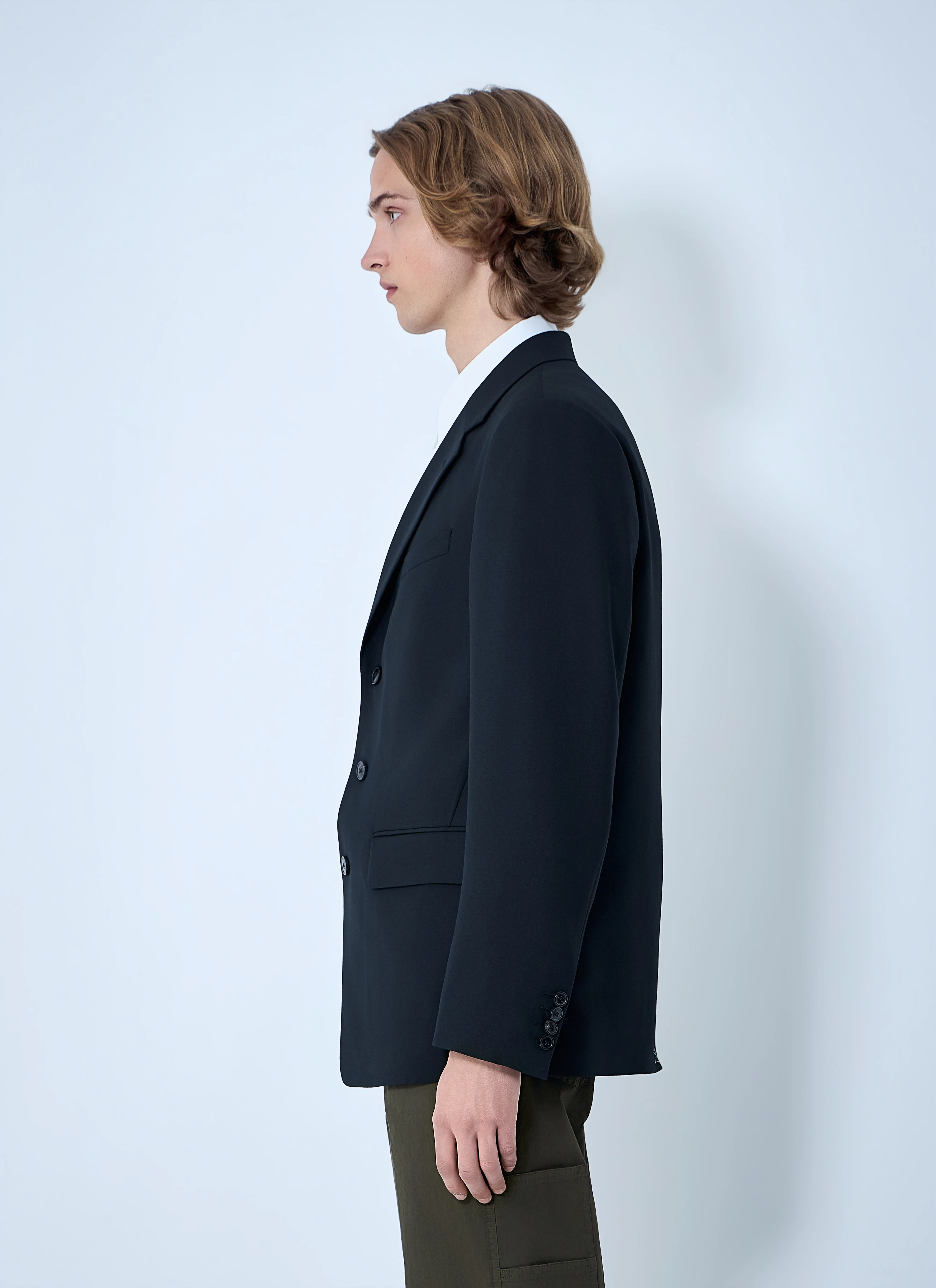 Dries Van Noten Men Single-Breasted Wool Blazer - Image 3