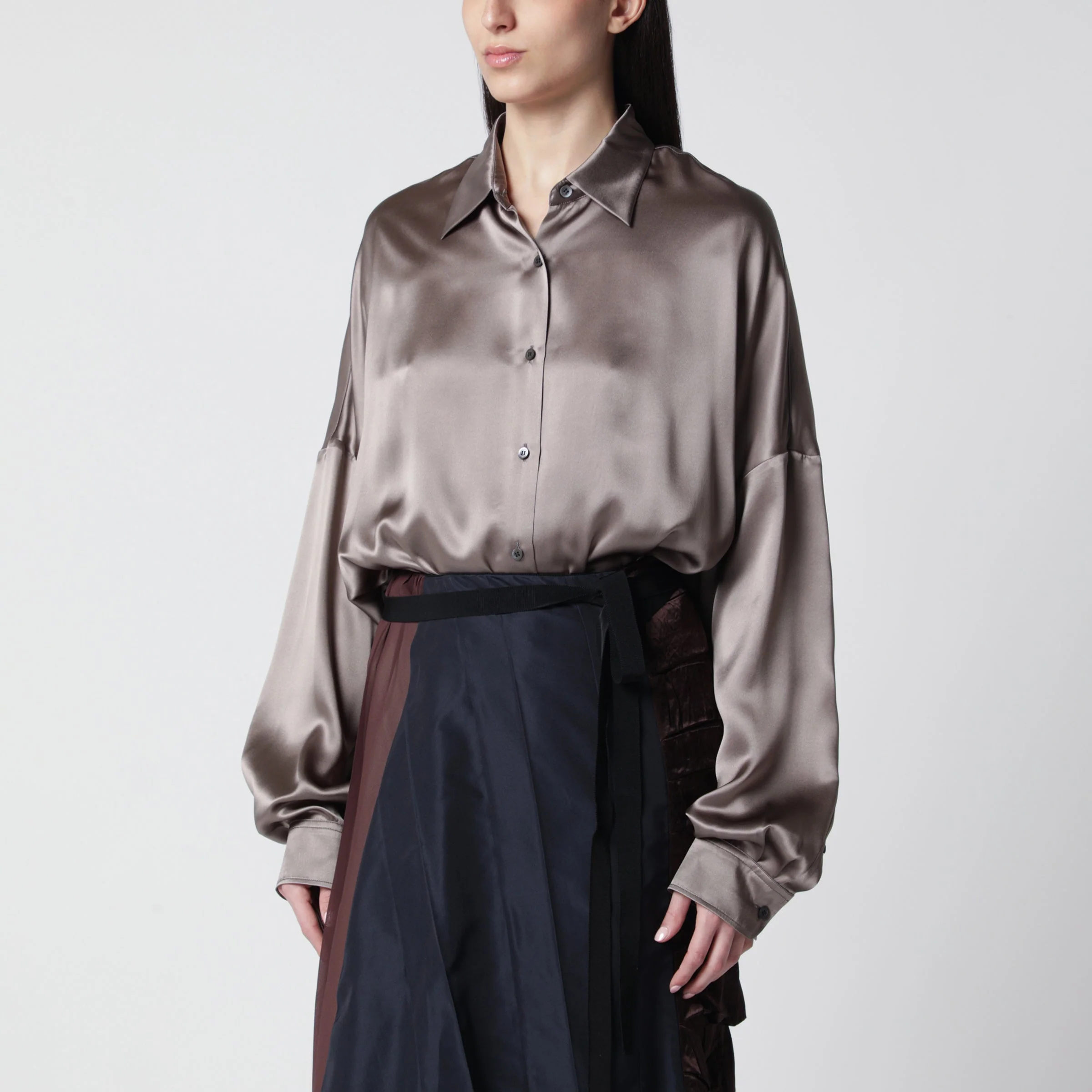 Dries Van Noten Shirt Taupe Color In Silk Women