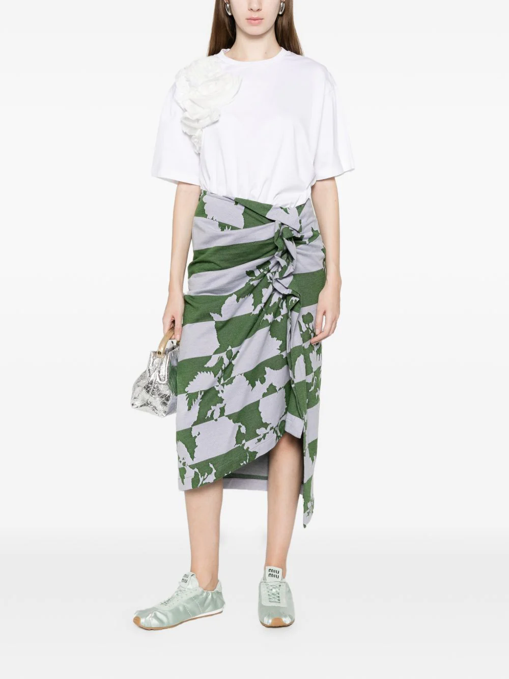 Dries Van Noten Women Hunam Cotton Skirt - Image 4