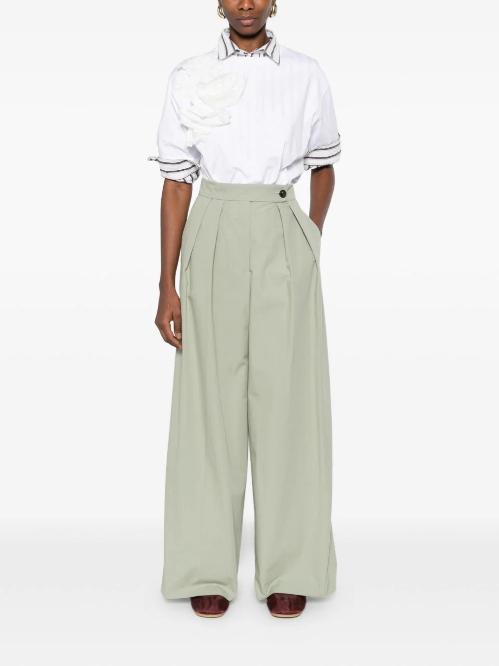 Dries Van Noten Women Pamplona Cotton Trousers - Image 2