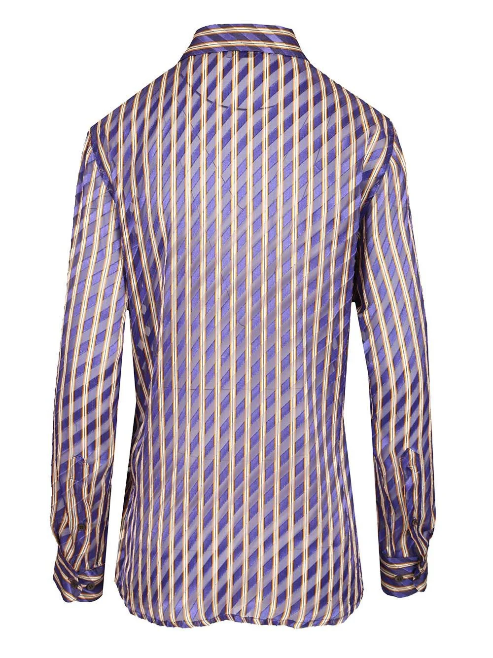 Dries Van Noten Women Striped Dévoré Satin Shirt - Image 2