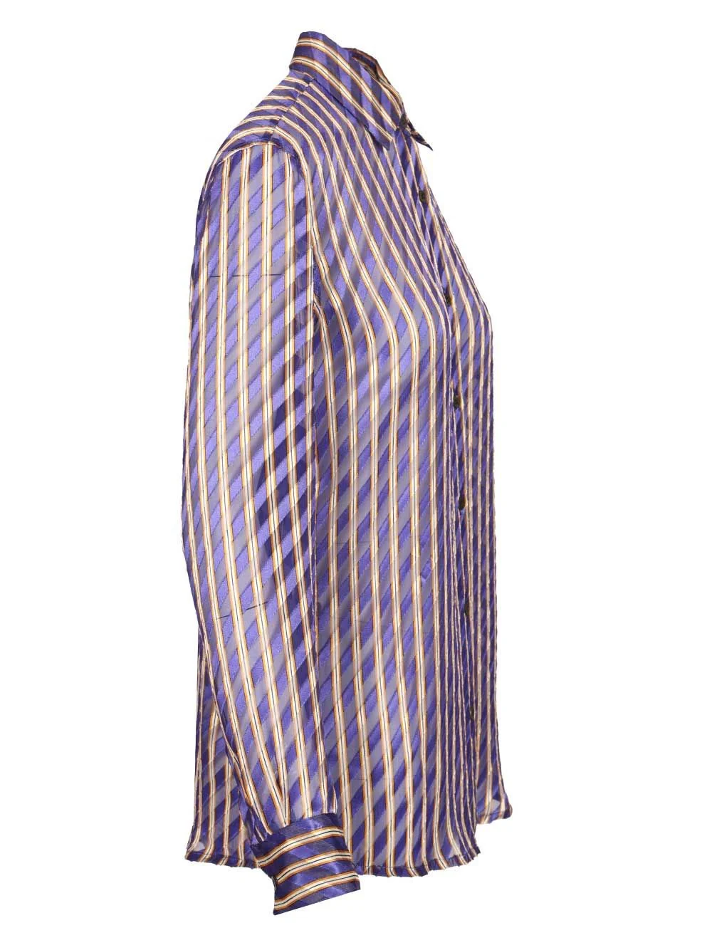 Dries Van Noten Women Striped Dévoré Satin Shirt - Image 3