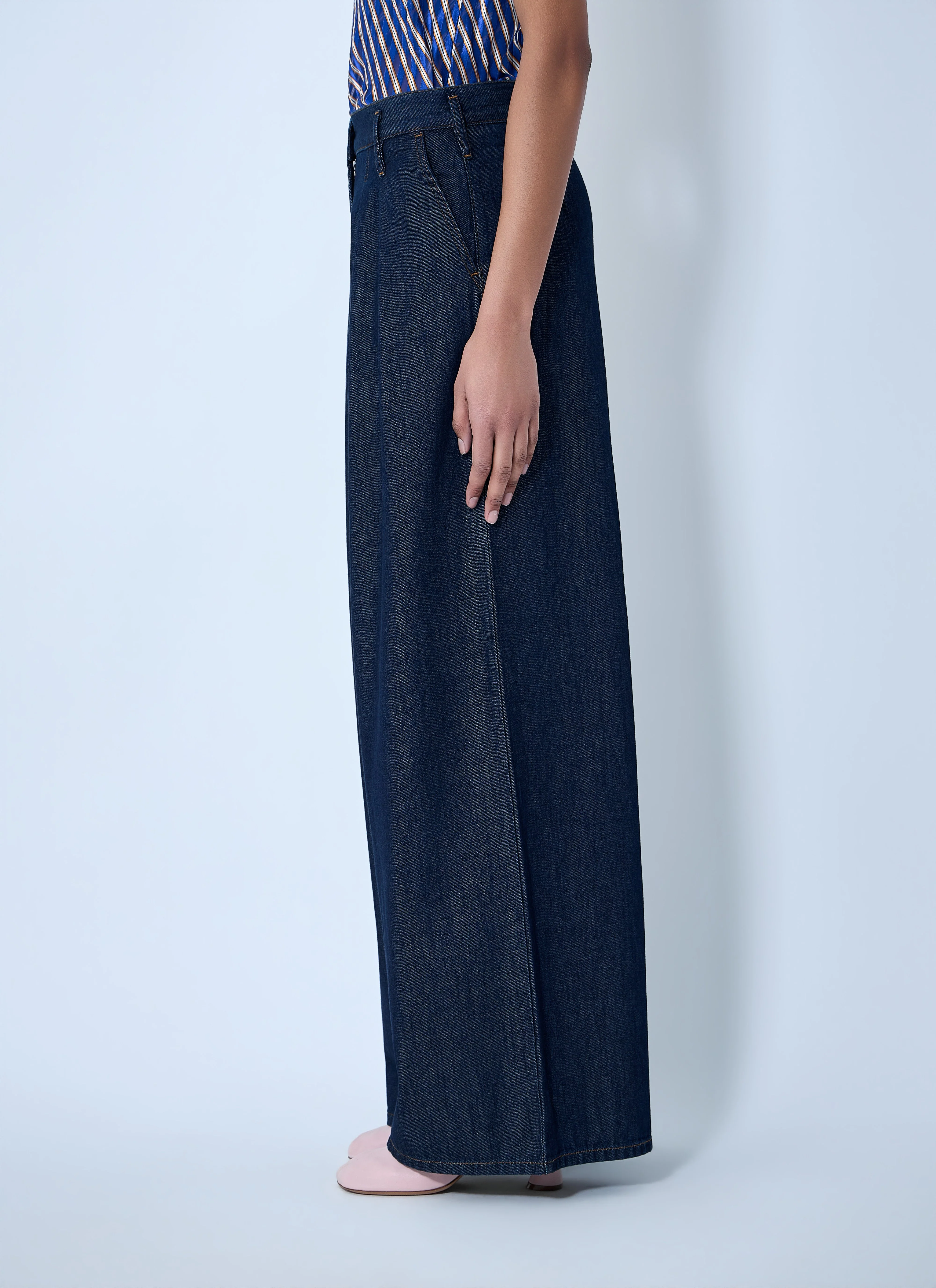 Dries Van Noten Women Wide-Leg Denim Trousers - Image 3