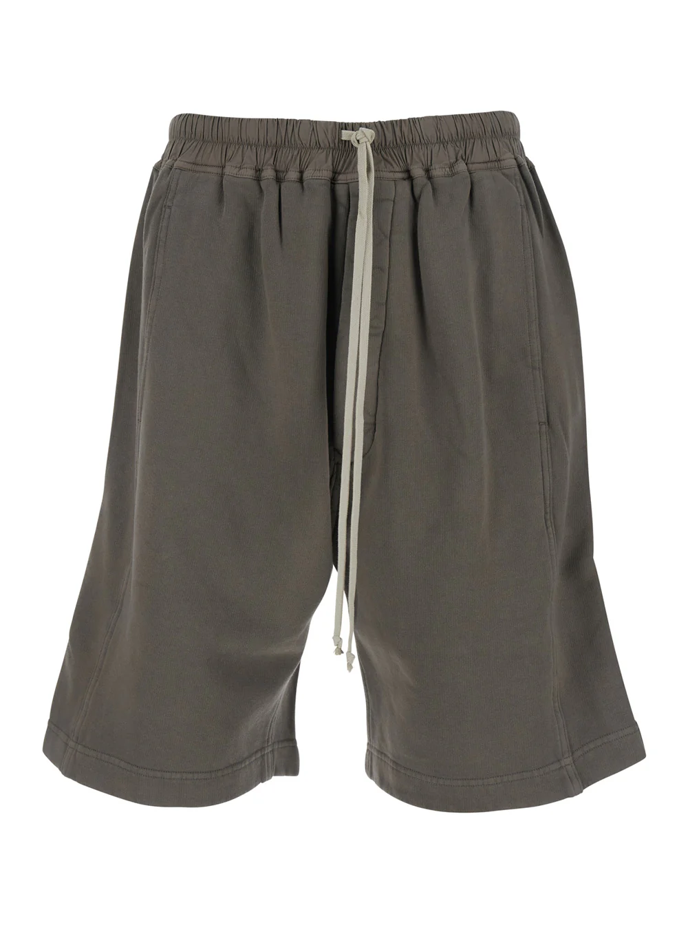 Drkshdw Men Grey Shorts With Elasticated Waist And Side Buttons In Cotton Man