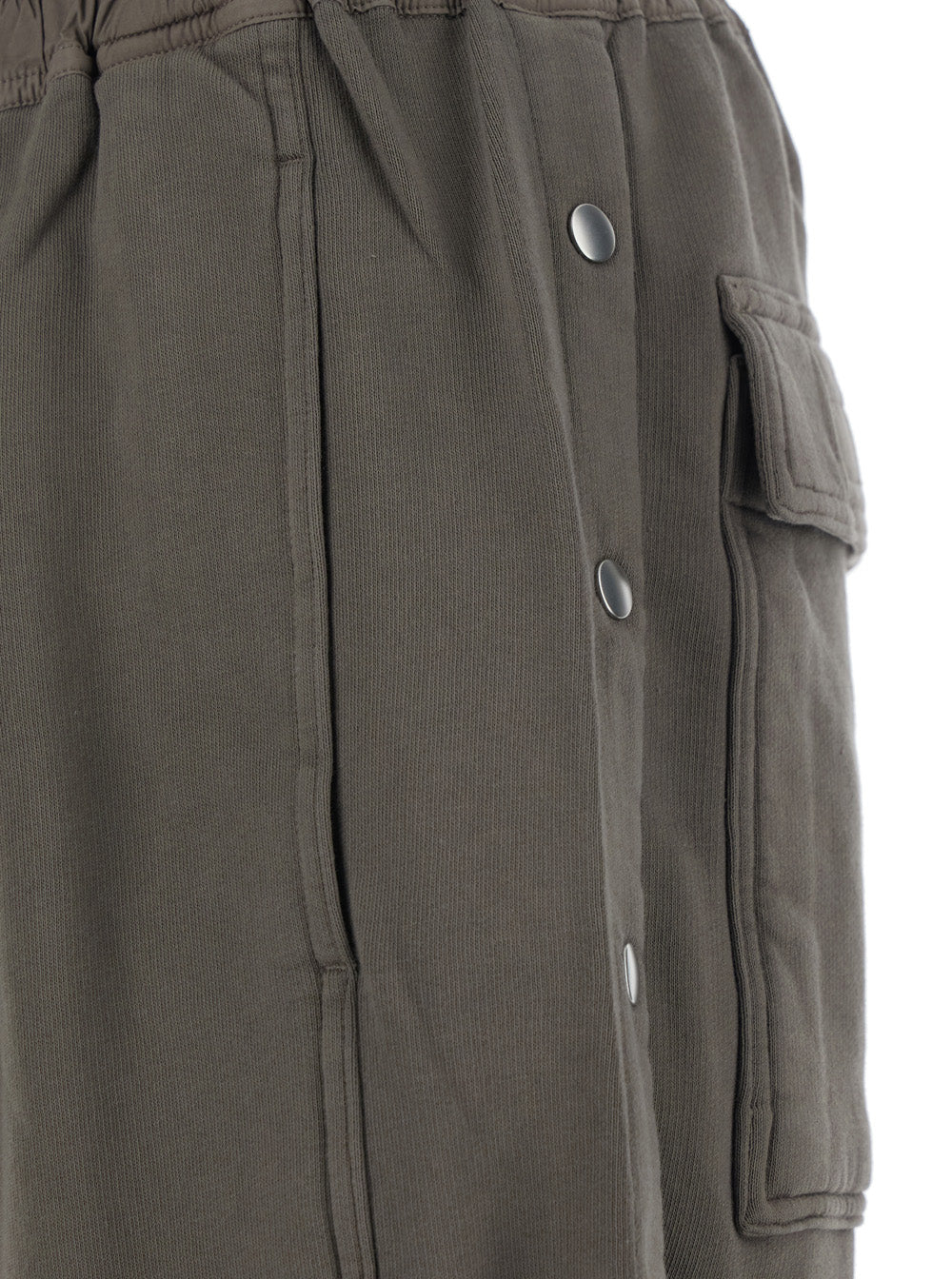 Drkshdw Men Grey Shorts With Elasticated Waist And Side Buttons In Cotton Man - Image 3