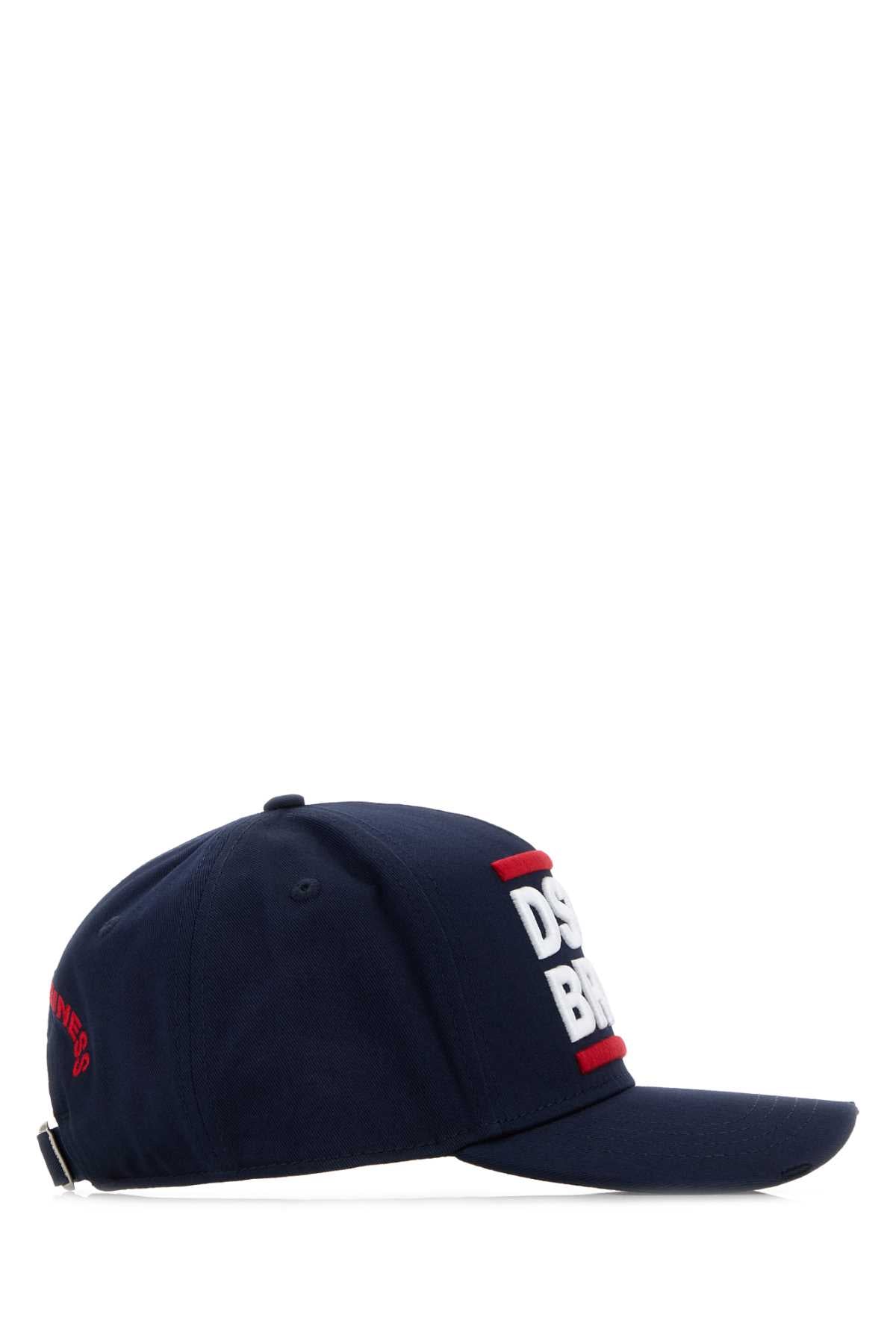 Dsquared Men Midnight Blue Cotton Baseball Cap - Image 2