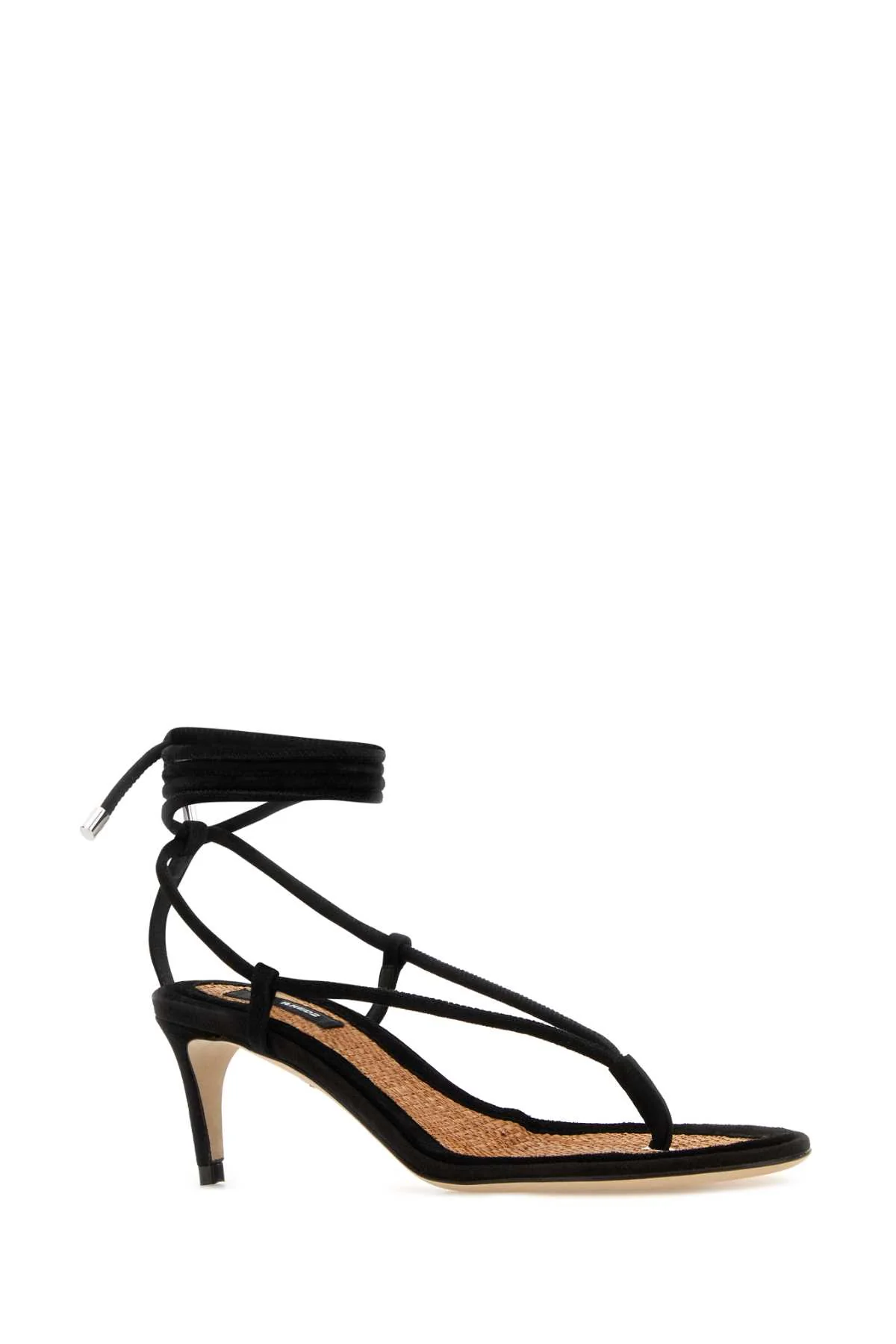 Dsquared Women Black Suede Twin Thong Sandals - Image 2