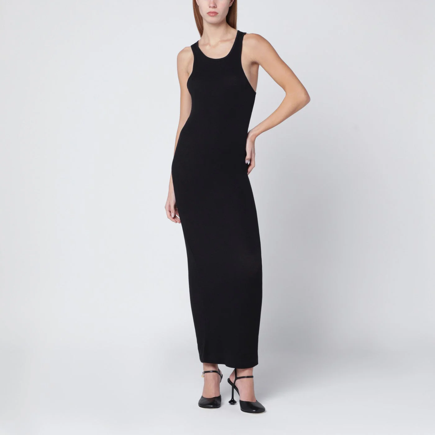Entire Studios Black Sleeveless Cotton-Blend Dress Women