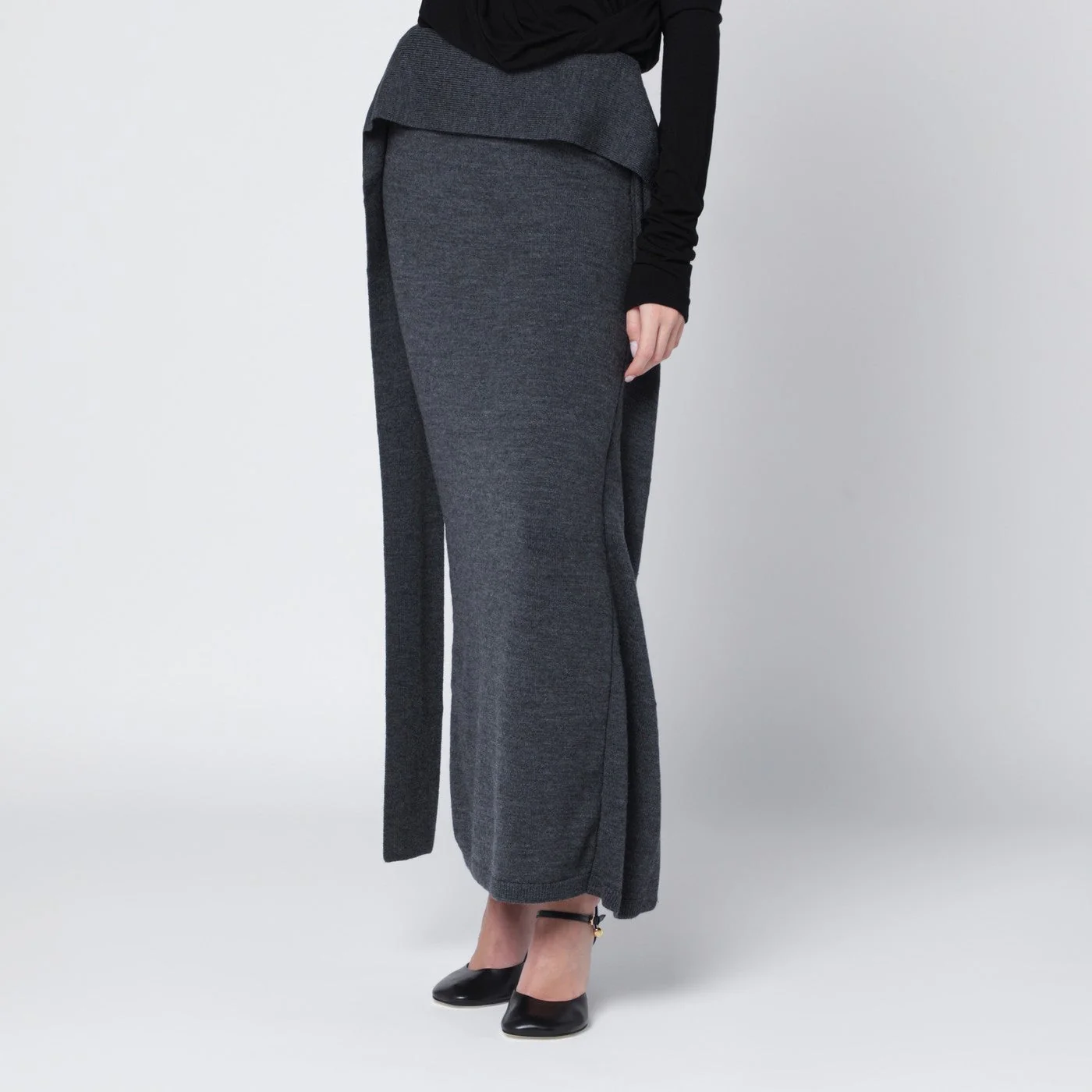 Entire Studios Long Grey Wool Skirt Women