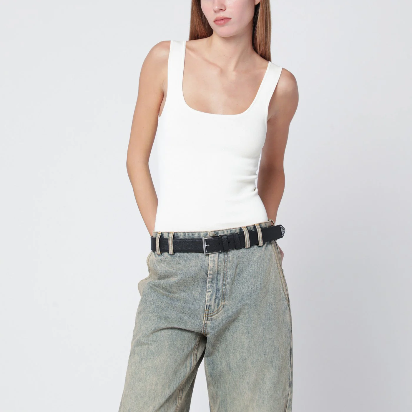 Entire Studios White Viscose-Blend Top Women