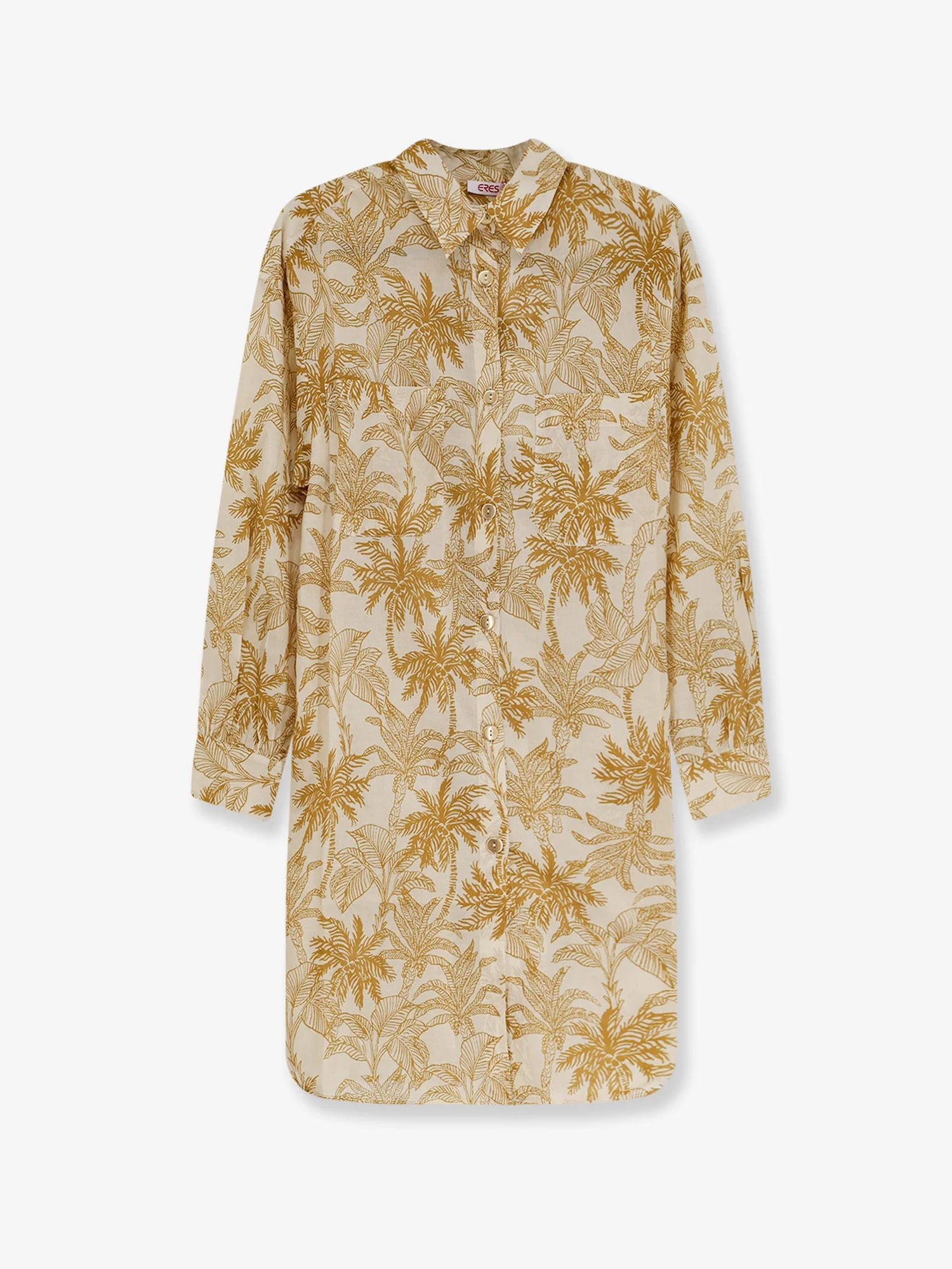 Eres Women Long Panama Cotton Shirt With Printed Pattern