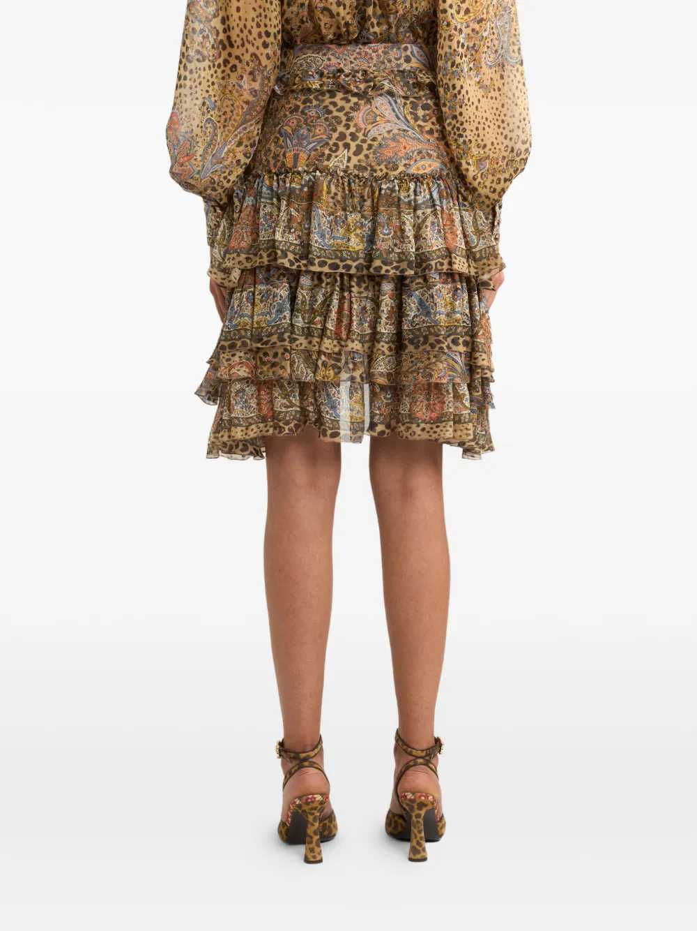 Etro Women Ruffled Paisley Skirt - Image 4
