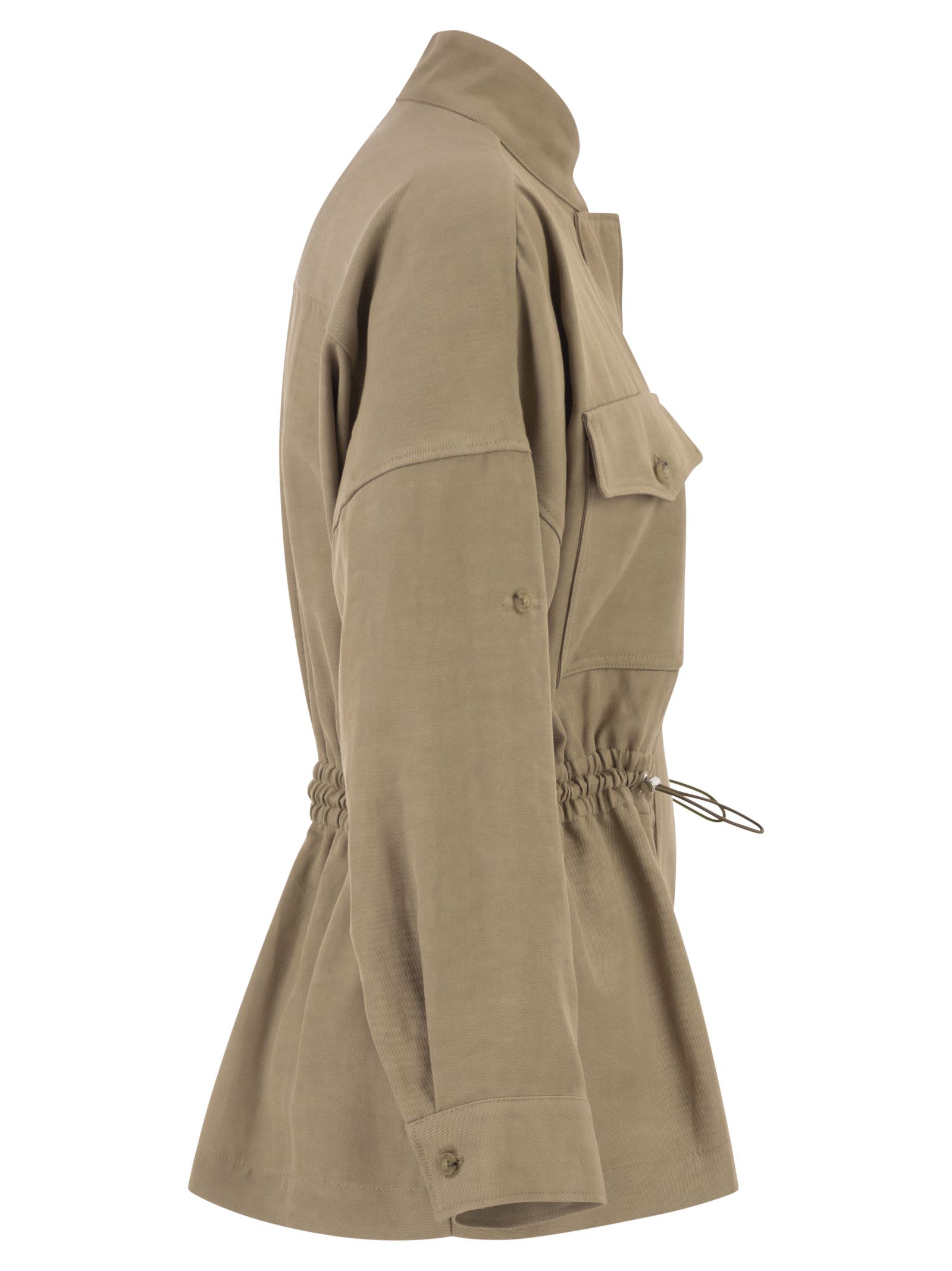 Fay Women Overshirt In Viscose And Washed Linen - Image 3