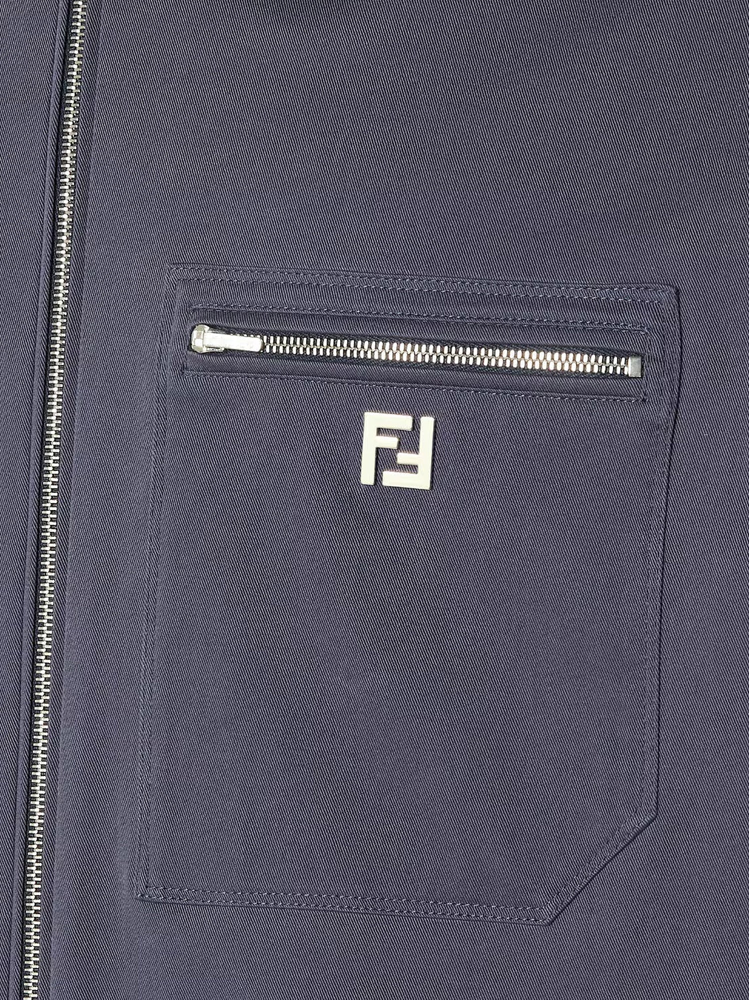 Fendi Men Cotton Jacket With Ff Detail - Image 3