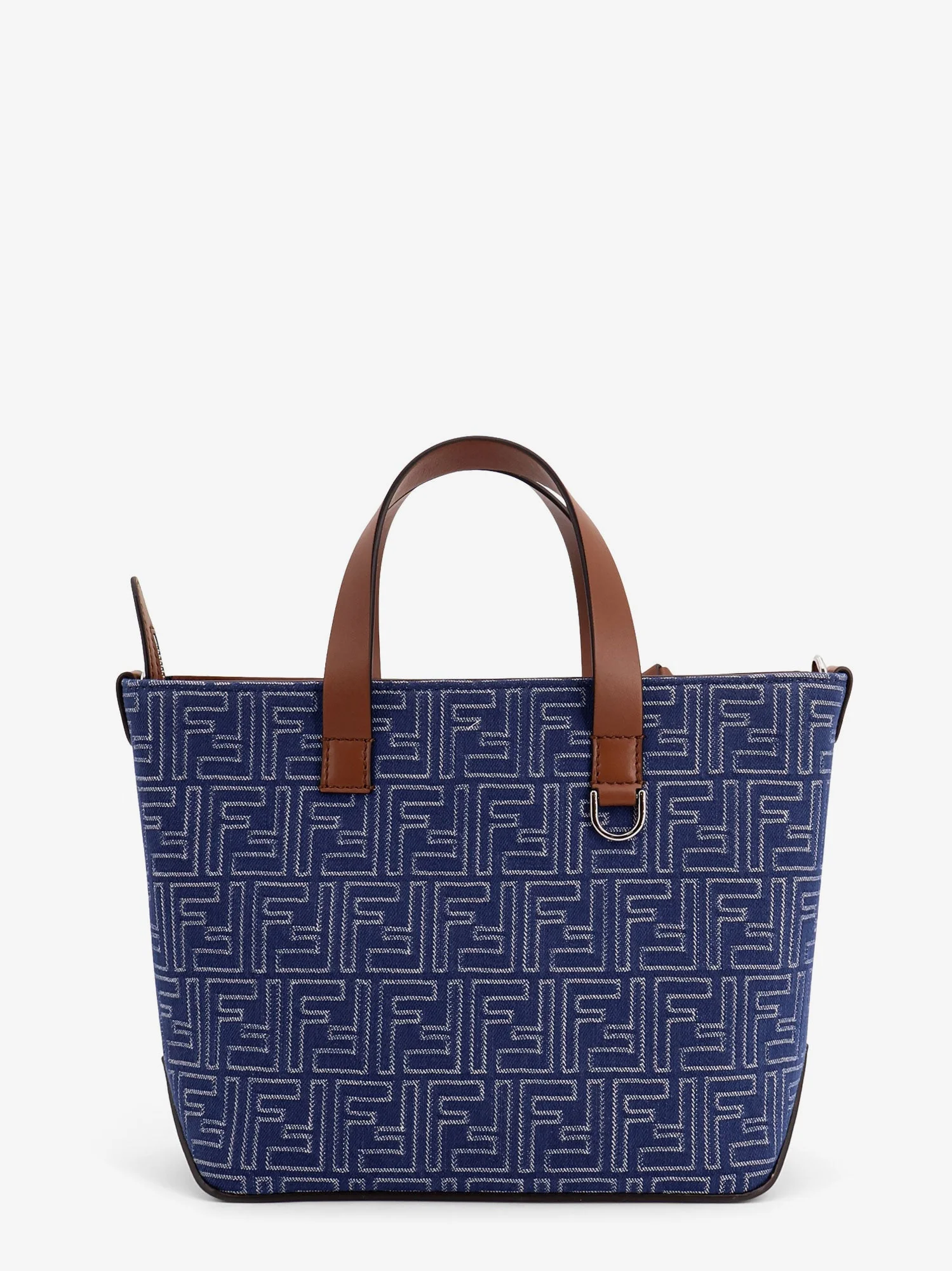 Fendi Men Ff Jacquard Fabric And Leather Shopping Bag - Image 2