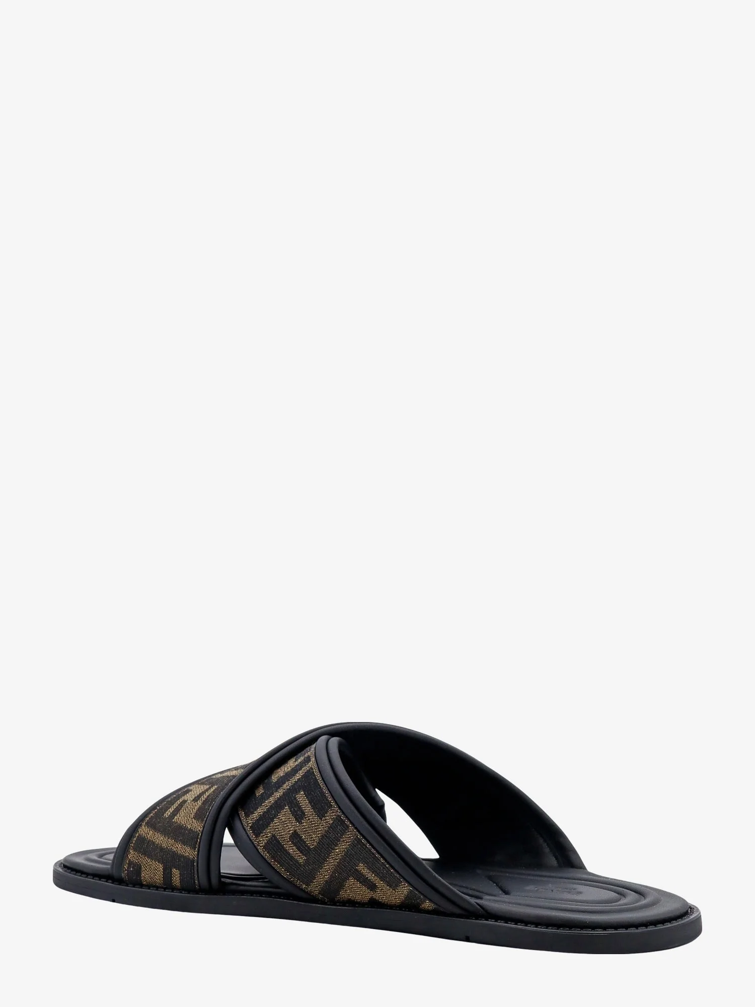 Fendi Men Ff Jacquard Fabric Sandals With Embroidered Logo - Image 3