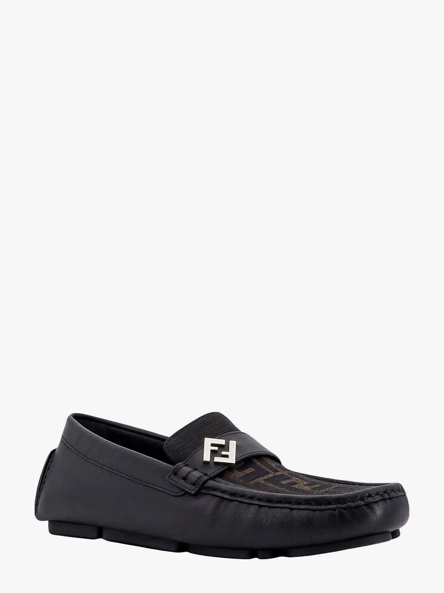 Fendi Men Leather And Canvas Loafers - Image 2