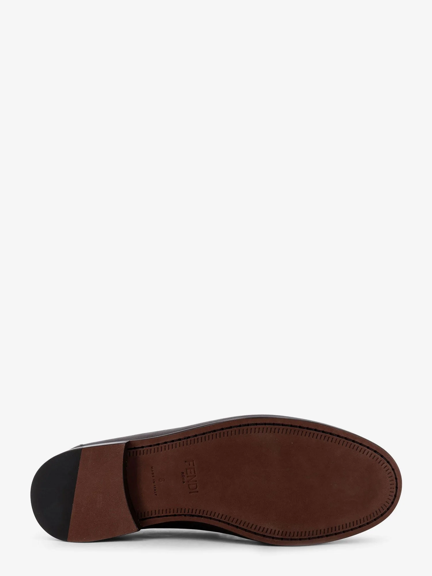 Fendi Men Leather Loafers With Metal Ff Logo - Image 4