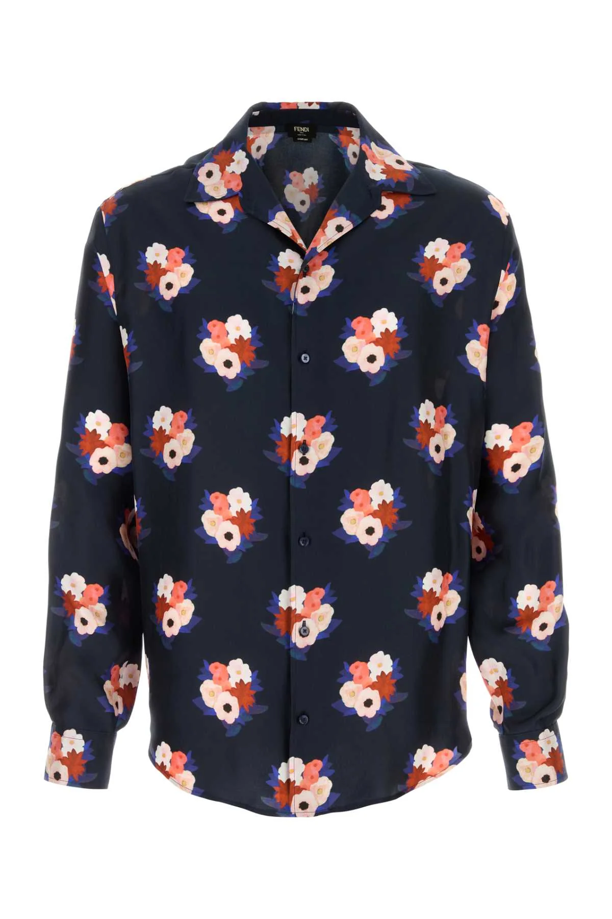 Fendi Men Printed Silk Shirt