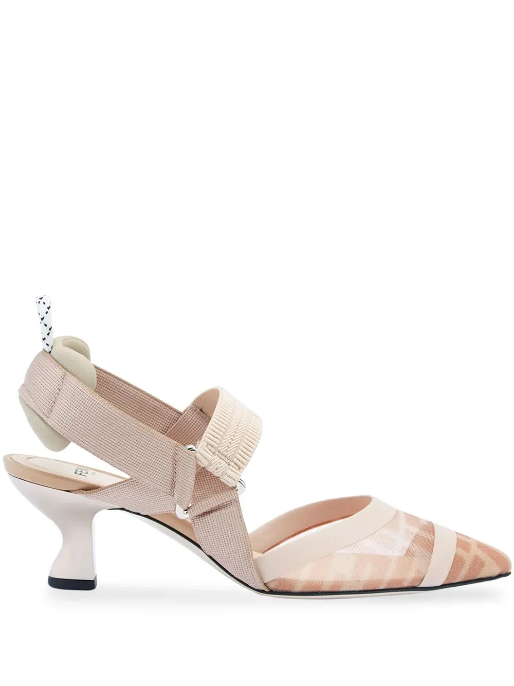 Fendi Women Colibrì Leather And Mesh Slingbacks