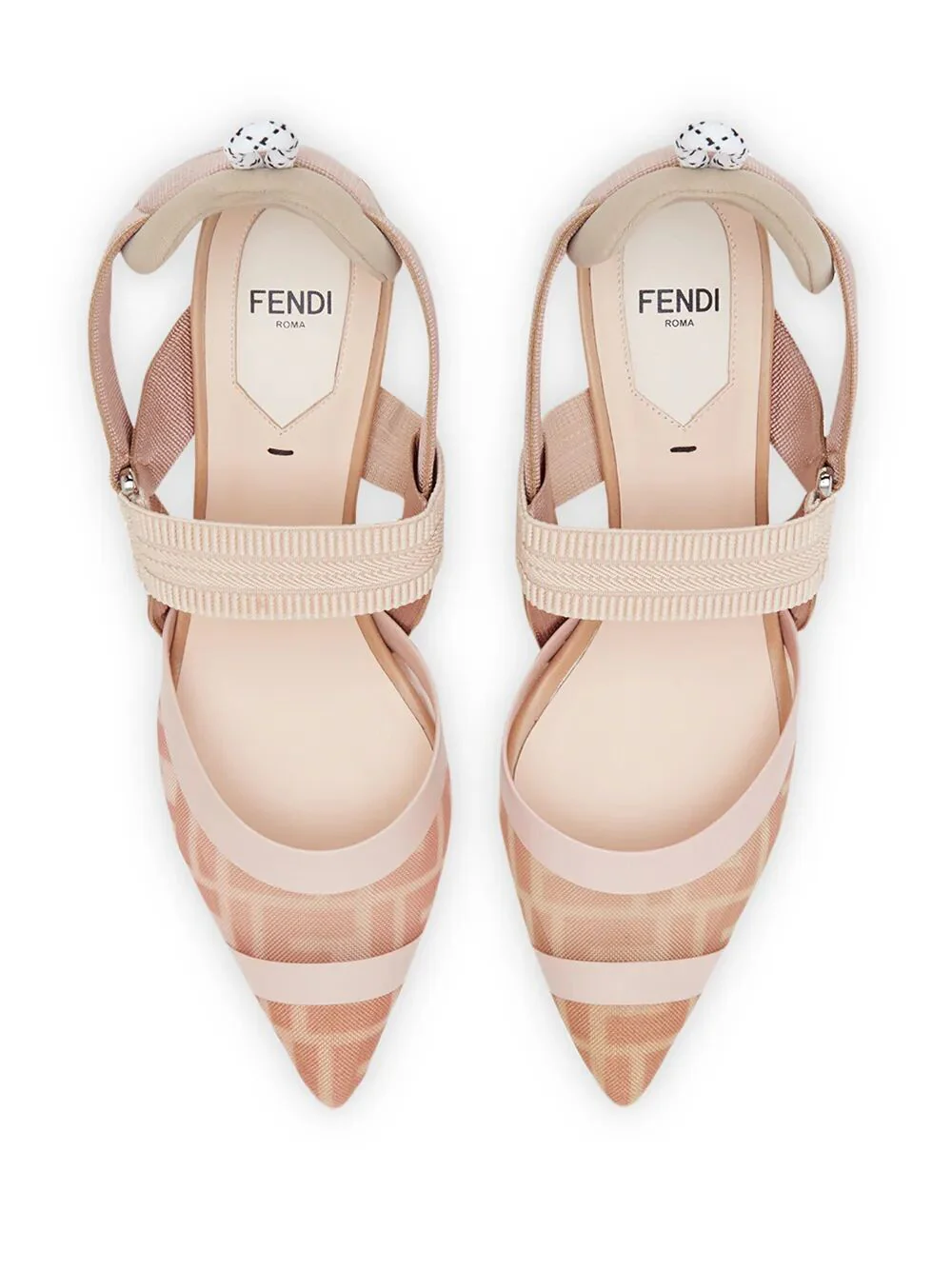 Fendi Women Colibrì Leather And Mesh Slingbacks - Image 4