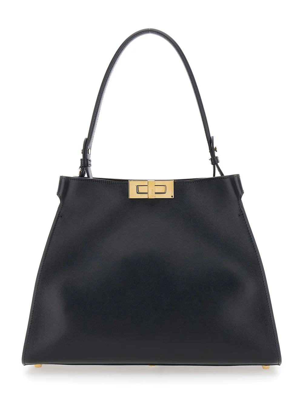 Fendi Women 'Fendi Way' Black Handbag With One Top Handle And Turn-Lock Closure In Leather Woman