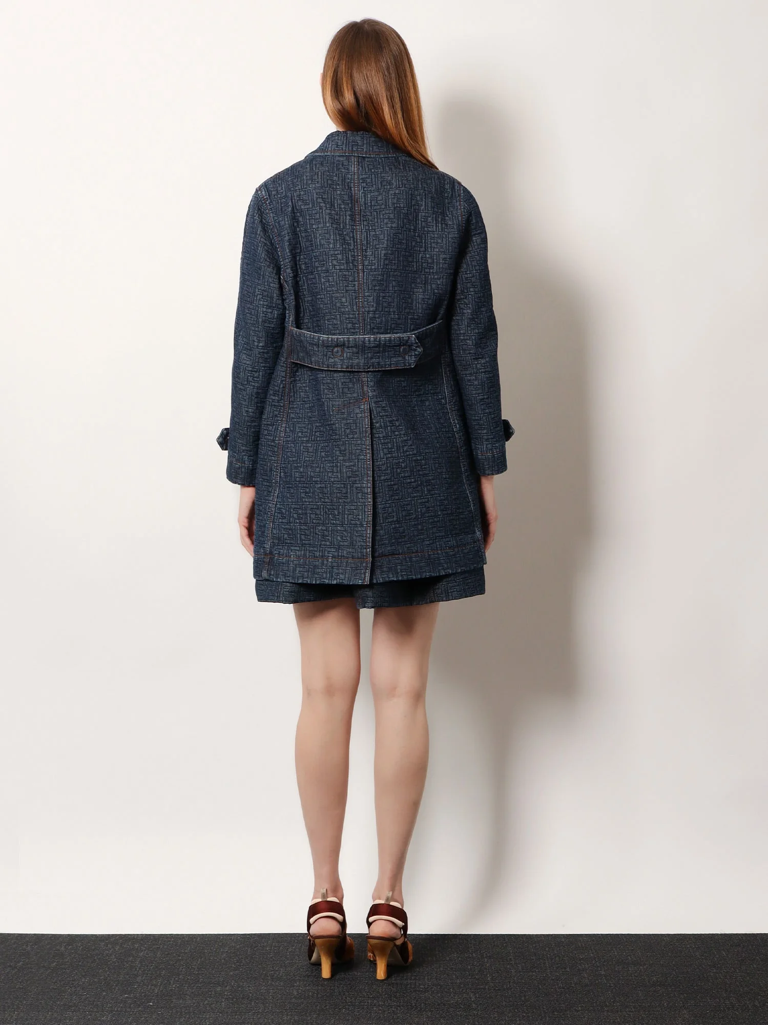 Fendi Women Ff Padded Denim Caban - Image 3