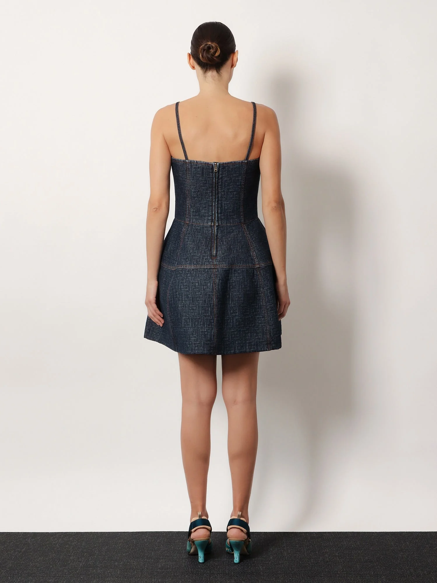 Fendi Women Padded Denim Mini Dress - Image 3
