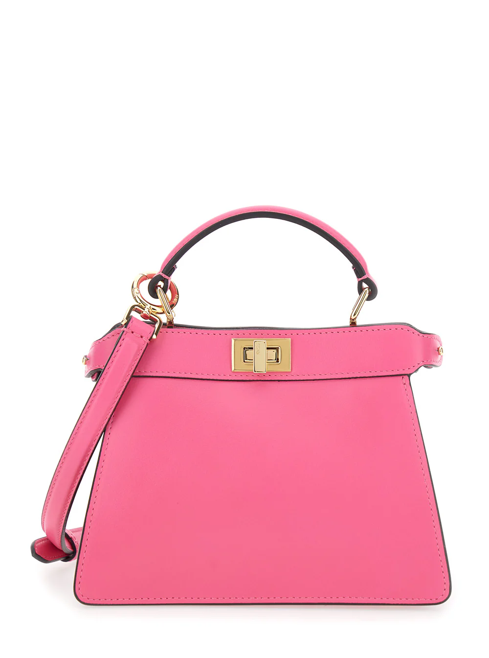 Fendi Women 'Peekaboo Iseeu' Pink Handbag With Twist Lock Closure In Full-Grain Leather Woman