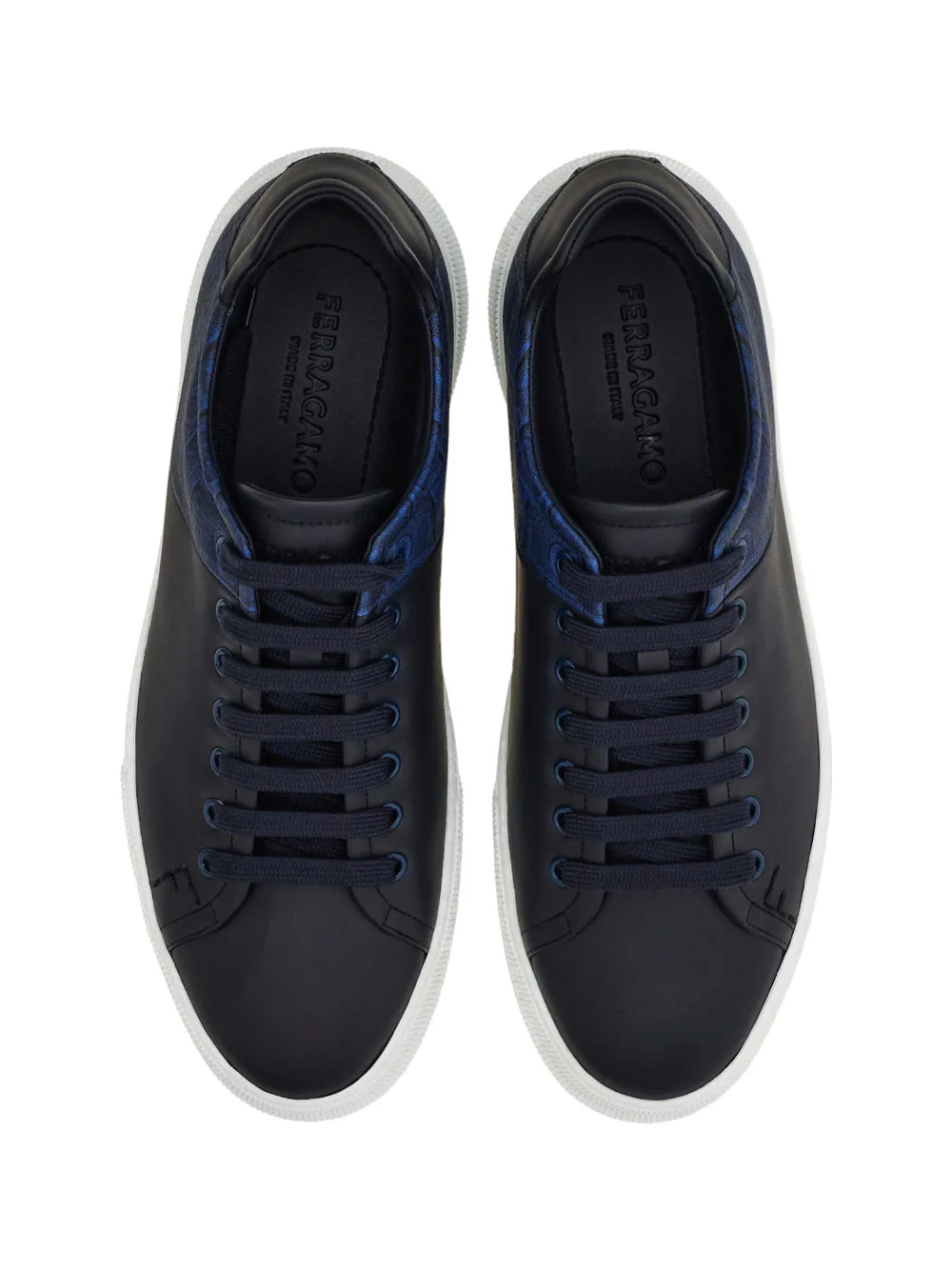 Ferragamo Men Clayton Monogram Jacquard Leather Sneakers - Image 5